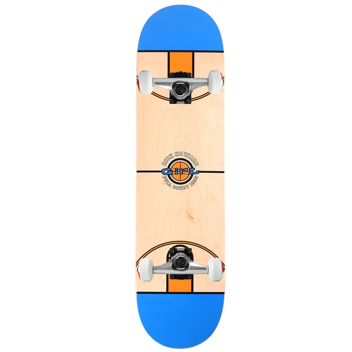 PRODUCT DETAILS Girl Skateboard Howard Full Court Twin スケートボード コンプリート 8.25" x 31.875" ツインチップ【商品仕様】・ 種別：スケートボード コンプリート（完成品）・ デッキ幅：8.25インチ（約20.95cm）・ デッキ長さ：31.875インチ（約80.96cm）・ ホイールベース：14インチ（約35.56cm）・ トラック：Core製アルミニウムトラック・ ウィール：52mm 99A（TGMロゴ入り）・ ベアリング：Amp ABEC 5・ グリップテープ：Black Diamond・ 対象：初心者からプロフェッショナルまで【特徴】・ デッキはノーズとテールの形状が同一で、進行方向を選ばないシンメトリー（左右対称）なツインチップ形状を採用しています。・ 52mm 99Aのウィールを装備しており、ストリート走行からパークでのライディングまで幅広く対応します。・ トラックは軽量かつ頑丈なアルミニウム製で、グレード8のスチール製キングピンとアクスル、米国製ブッシュを使用しています。・ ベアリングには低粘度合成オイルとメンテナンス可能なラバーシールドを採用したABEC 5規格のパーツを使用しています。・ 全てのパーツが組み立てられた状態でお手元に届くため、開封後すぐに使用可能です。【ご注意】・ 海外並行輸入品のため、付属の説明書がある場合は英語表記となります。 ■ 商品について 海外輸入品（説明書は英語表記の場合あり） ■ ご注意 ・掲載画像は実物に近い色味になるよう調整しておりますが、ご利用の環境により差異が生じる場合があります。・複数店舗で在庫を共有しているため、ご注文後に在庫切れとなる場合がございます。 ■ 納期について お届けの目安を必ずご確認ください。 海外正規ルート仕入れ品 海外ブランド ▼ 海外正規ブランド店 正規代理店 ▼ 当 店 ※本商品は並行輸入品です 製造元は正規品と同一のブランド・メーカーです。当店では海外正規ルートより仕入れた商品を取り扱っております。流通ルートが異なるのみで、商品自体に違いはございません。 ── 当店の商品について ── 正規品のみ取り扱い 海外正規店・正規代理店から商品を直接仕入れ、国内に輸入して販売しております。 日本未入荷・海外限定モデルも多数 日本未入荷・海外限定モデルも多数取り扱っております。サイズ・カラー違いや海外限定で販売された製品など、日本では手に入りにくいアイテムをお届けいたします。 お求めやすい価格の理由 海外市場での価格差や流通ルートの違いにより、国内販売価格よりお求めやすくなっております。品質はそのままに、よりお手頃な価格でお届けいたします。 安心保証 ご使用前に万が一、製品に不具合がございました場合は、交換または商品代金のご返金にて対応させていただきます。商品到着後5日以内にご連絡ください。 ご注意 海外からの輸入品となります。海外輸送のため、外箱に軽微なスレ等がある場合がございますが、商品本体には影響ございません。 ※在庫状況は仕入先の在庫情報をもとに出来る限り正確に表示しておりますが、取寄せ商品のため、タイミングによりご注文後に欠品・キャンセルとなる場合がございます。 お探しの商品がございましたら、お気軽にご相談ください。