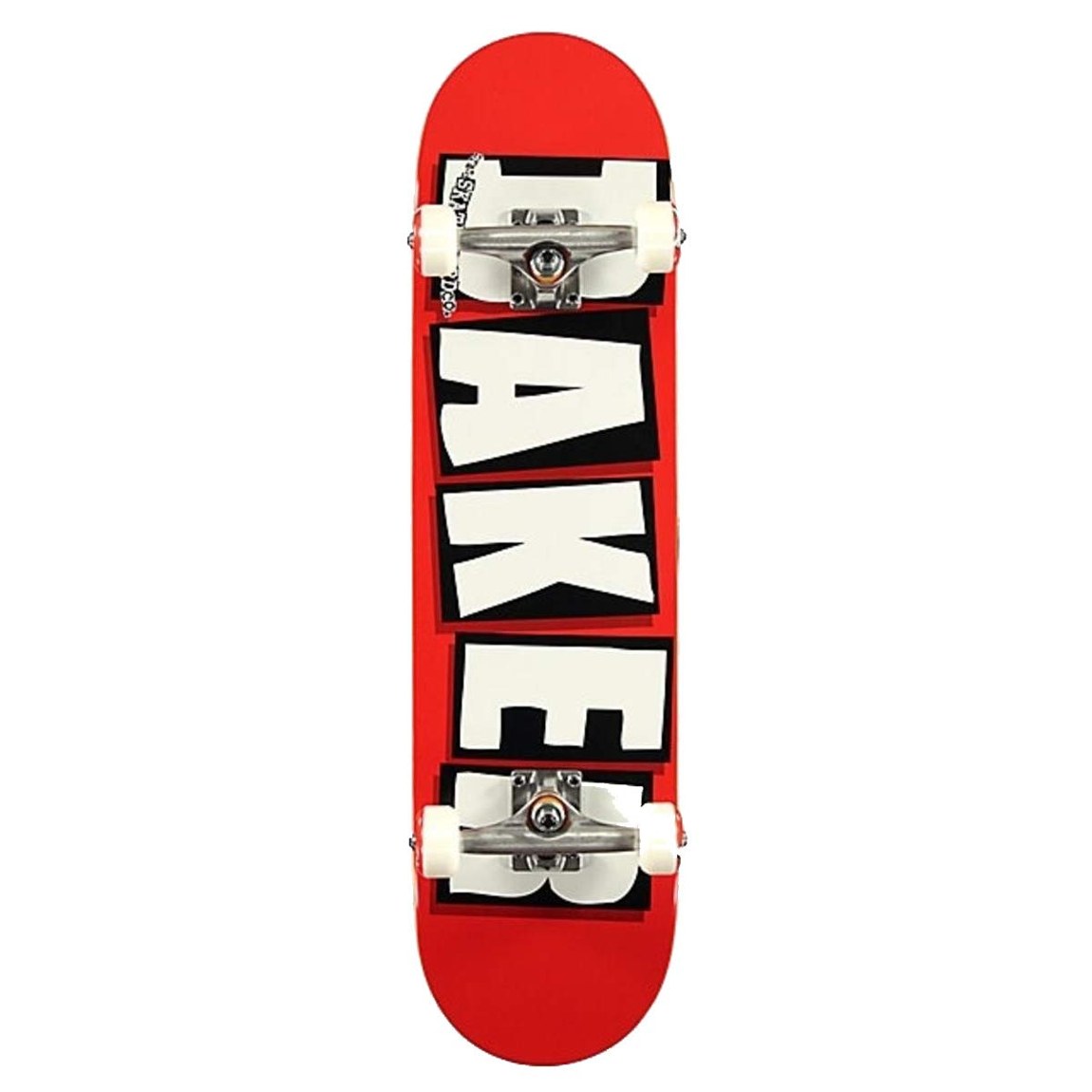 PRODUCT DETAILS Baker Skateboards Logo Red/White コンプリート スケートボード 7.75インチ【商品仕様】・ 種別：スケートボード コンプリート（完成品）・ デッキ幅：7.75インチ（約19.68cm）・ 素材：7層ハードロックメイプル・ トラック：Baker 5.0 Raw finish トラック・ ウィール：52mm 95a ウィール・ ベアリング：Abec 5【特徴】・ Baker Skateboardsの純正パーツで構成された工場組み立て済みのコンプリートモデルです。・ デッキには耐久性のある7層ハードロックメイプル材を使用しています。・ 95aのウィールを採用しており、一般的なハードウィールよりも路面の影響を受けにくくスムーズな走行が可能です。・ 組み立て済みの状態でお届けするため、開封後すぐに使用を開始できます。【ご注意】・ 海外並行輸入品のため、付属の説明書がある場合は英語表記となります。 ■ 商品について 海外輸入品（説明書は英語表記の場合あり） ■ ご注意 ・掲載画像は実物に近い色味になるよう調整しておりますが、ご利用の環境により差異が生じる場合があります。・複数店舗で在庫を共有しているため、ご注文後に在庫切れとなる場合がございます。 ■ 納期について お届けの目安を必ずご確認ください。 海外正規ルート仕入れ品 海外ブランド ▼ 海外正規ブランド店 正規代理店 ▼ 当 店 ※本商品は並行輸入品です 製造元は正規品と同一のブランド・メーカーです。当店では海外正規ルートより仕入れた商品を取り扱っております。流通ルートが異なるのみで、商品自体に違いはございません。 ── 当店の商品について ── 正規品のみ取り扱い 海外正規店・正規代理店から商品を直接仕入れ、国内に輸入して販売しております。 日本未入荷・海外限定モデルも多数 日本未入荷・海外限定モデルも多数取り扱っております。サイズ・カラー違いや海外限定で販売された製品など、日本では手に入りにくいアイテムをお届けいたします。 お求めやすい価格の理由 海外市場での価格差や流通ルートの違いにより、国内販売価格よりお求めやすくなっております。品質はそのままに、よりお手頃な価格でお届けいたします。 安心保証 ご使用前に万が一、製品に不具合がございました場合は、交換または商品代金のご返金にて対応させていただきます。商品到着後5日以内にご連絡ください。 ご注意 海外からの輸入品となります。海外輸送のため、外箱に軽微なスレ等がある場合がございますが、商品本体には影響ございません。 ※在庫状況は仕入先の在庫情報をもとに出来る限り正確に表示しておりますが、取寄せ商品のため、タイミングによりご注文後に欠品・キャンセルとなる場合がございます。 お探しの商品がございましたら、お気軽にご相談ください。