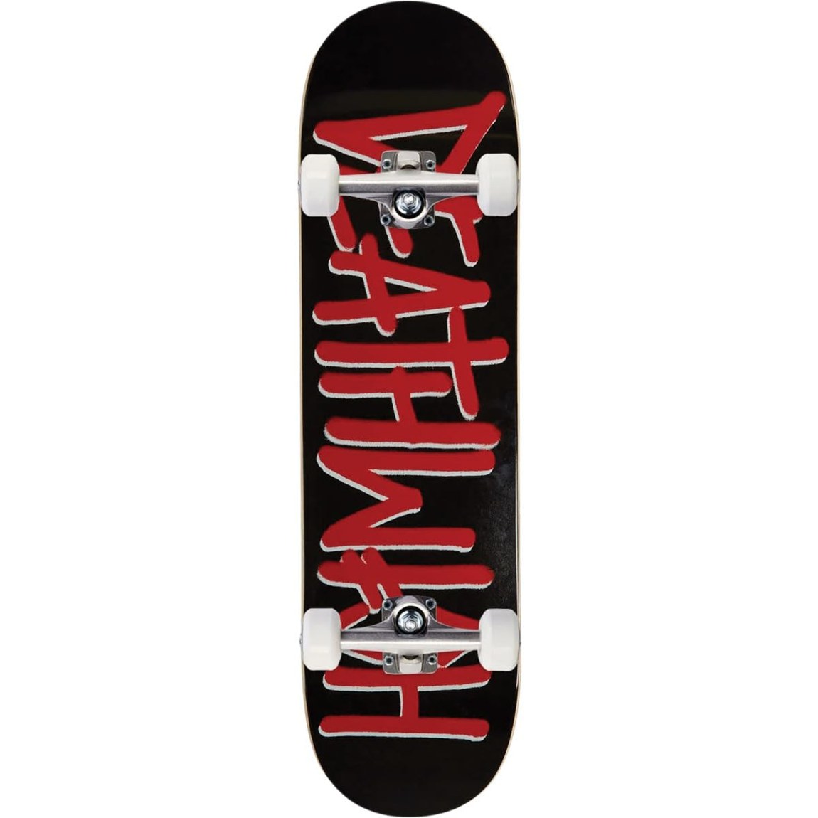PRODUCT DETAILS Deathwish Deathspray コンプリート スケートボード 8.25" x 32" カナディアンメイプル【商品仕様】・ 種別：コンプリート（完成品） スケートボード・ デッキサイズ：8.25" x 32"（約20.9cm x 81.2cm）・ 素材：カナディアンハードメイプル（7層構造）・ 構成：デッキ、トラック（2点）、ウィール（4点）、ベアリング、ハードウェア、グリップテープ・ 状態：組み立て済み【特徴】・ Deathwishの定番ロゴであるDeathsprayをあしらったモデルです。・ 強度の高いカナディアンメイプル材を7層に重ねた耐久性のある作りとなっています。・ トラックやウィールが全てセットになっており、届いてすぐに使用可能な組み立て済みのモデルです。・ ストリートからパークまで、幅広いスケートスタイルに対応します。【ご注意】・ 海外並行輸入品のため、付属の説明書がある場合は英語表記となります。 ■ 商品について 海外輸入品（説明書は英語表記の場合あり） ■ ご注意 ・掲載画像は実物に近い色味になるよう調整しておりますが、ご利用の環境により差異が生じる場合があります。・複数店舗で在庫を共有しているため、ご注文後に在庫切れとなる場合がございます。 ■ 納期について お届けの目安を必ずご確認ください。 海外正規ルート仕入れ品 海外ブランド ▼ 海外正規ブランド店 正規代理店 ▼ 当 店 ※本商品は並行輸入品です 製造元は正規品と同一のブランド・メーカーです。当店では海外正規ルートより仕入れた商品を取り扱っております。流通ルートが異なるのみで、商品自体に違いはございません。 ── 当店の商品について ── 正規品のみ取り扱い 海外正規店・正規代理店から商品を直接仕入れ、国内に輸入して販売しております。 日本未入荷・海外限定モデルも多数 日本未入荷・海外限定モデルも多数取り扱っております。サイズ・カラー違いや海外限定で販売された製品など、日本では手に入りにくいアイテムをお届けいたします。 お求めやすい価格の理由 海外市場での価格差や流通ルートの違いにより、国内販売価格よりお求めやすくなっております。品質はそのままに、よりお手頃な価格でお届けいたします。 安心保証 ご使用前に万が一、製品に不具合がございました場合は、交換または商品代金のご返金にて対応させていただきます。商品到着後5日以内にご連絡ください。 ご注意 海外からの輸入品となります。海外輸送のため、外箱に軽微なスレ等がある場合がございますが、商品本体には影響ございません。 ※在庫状況は仕入先の在庫情報をもとに出来る限り正確に表示しておりますが、取寄せ商品のため、タイミングによりご注文後に欠品・キャンセルとなる場合がございます。 お探しの商品がございましたら、お気軽にご相談ください。