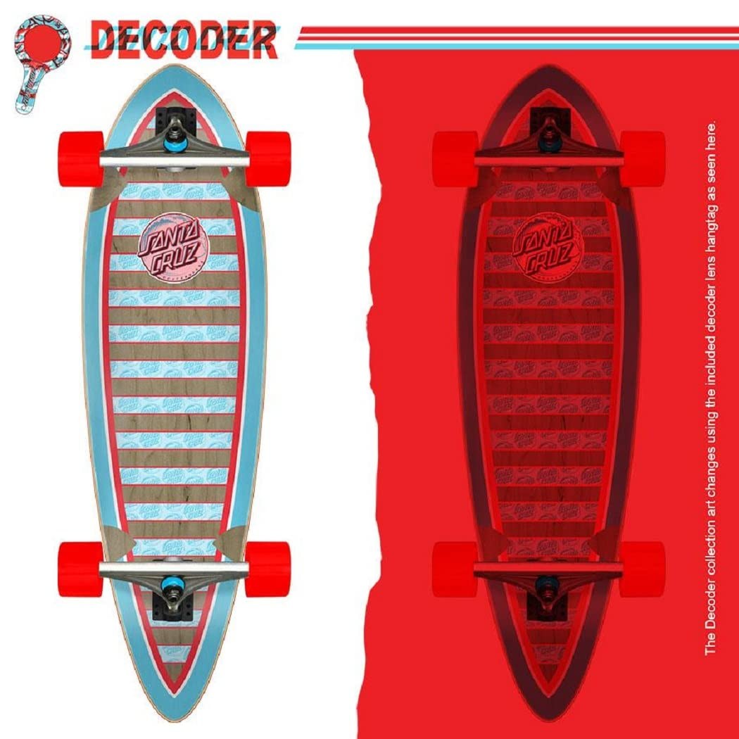 BasqueバスクのSANTA CRUZ Decoder Wave Pintail Cruiser 9.20インチ ロングボード クルーザー スケートボード コンプリート｜アングル3