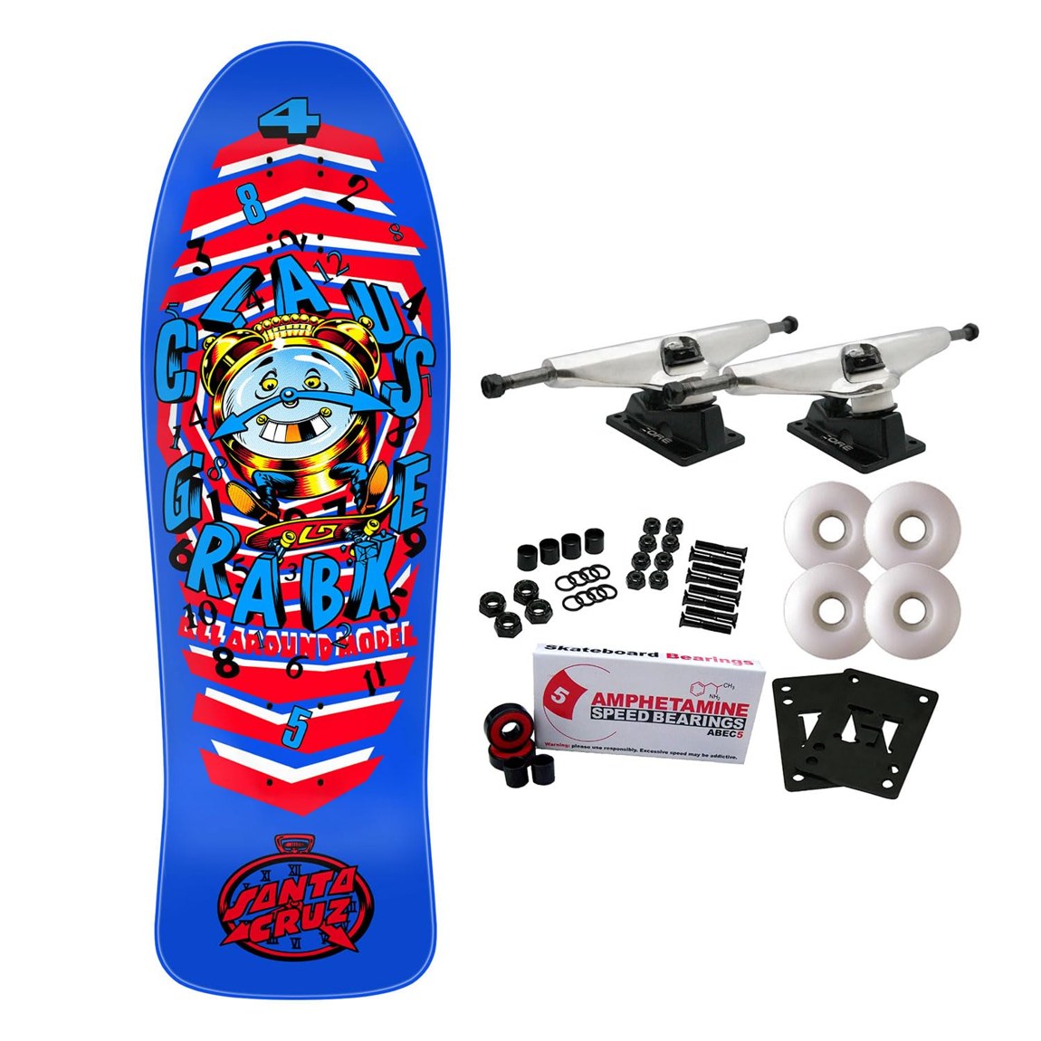 Santa Cruz Claus Grabke All Around Re-Issue スケートボード コンプリート 9.89インチ 復刻モデル