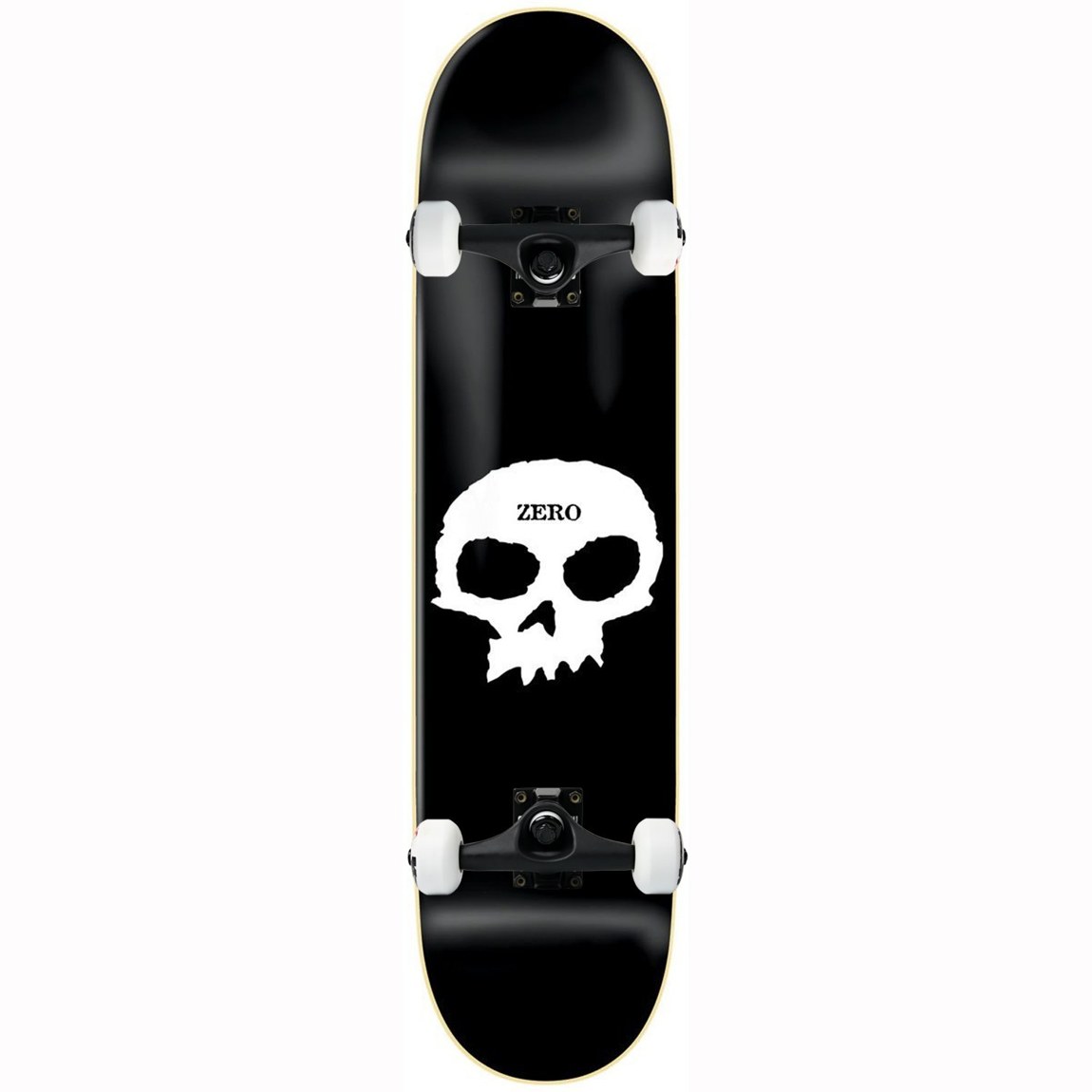PRODUCT DETAILS Zero Single Skull スケートボード コンプリート 7.25 x 29.25 インチ ミニサイズ ユース 完成品【商品仕様】・ 種別：スケートボード コンプリート（完成品）・ デッキサイズ：7.25 x 29.25 インチ（約18.4 x 74.3 cm）・ ホイールベース：12.5 インチ（約31.7 cm）・ 素材：7層北米産メープル・ トラック：Core製アルミトラック（グレード8スチール製キングピン採用）・ ウィール：52mm 99A（TGMロゴ入り）・ ベアリング：Amp ABEC 5・ グリップテープ：Black Diamond Griptape・ 対象：ユース（子供向け）、初心者からプロまで【特徴】・ 7層の北米産メープル材を使用した耐久性のあるデッキ構成です。・ 7.25インチ幅のミニサイズで、お子様や小柄なライダーの体格に適しています。・ ストリートやパーク走行の両方に適した52mm 99Aウィールを搭載しています。・ 軽量なCoreトラックと滑らかな回転のABEC 5ベアリングを採用しています。・ 組み立て済みのため、パッケージから出してすぐに乗ることができる仕様です。【ご注意】・ 海外並行輸入品のため、付属の説明書がある場合は英語表記となります。 ■ 商品について 海外輸入品（説明書は英語表記の場合あり） ■ ご注意 ・掲載画像は実物に近い色味になるよう調整しておりますが、ご利用の環境により差異が生じる場合があります。・複数店舗で在庫を共有しているため、ご注文後に在庫切れとなる場合がございます。 ■ 納期について お届けの目安を必ずご確認ください。 海外正規ルート仕入れ品 海外ブランド ▼ 海外正規ブランド店 正規代理店 ▼ 当 店 ※本商品は並行輸入品です 製造元は正規品と同一のブランド・メーカーです。当店では海外正規ルートより仕入れた商品を取り扱っております。流通ルートが異なるのみで、商品自体に違いはございません。 ── 当店の商品について ── 正規品のみ取り扱い 海外正規店・正規代理店から商品を直接仕入れ、国内に輸入して販売しております。 日本未入荷・海外限定モデルも多数 日本未入荷・海外限定モデルも多数取り扱っております。サイズ・カラー違いや海外限定で販売された製品など、日本では手に入りにくいアイテムをお届けいたします。 お求めやすい価格の理由 海外市場での価格差や流通ルートの違いにより、国内販売価格よりお求めやすくなっております。品質はそのままに、よりお手頃な価格でお届けいたします。 安心保証 ご使用前に万が一、製品に不具合がございました場合は、交換または商品代金のご返金にて対応させていただきます。商品到着後5日以内にご連絡ください。 ご注意 海外からの輸入品となります。海外輸送のため、外箱に軽微なスレ等がある場合がございますが、商品本体には影響ございません。 ※在庫状況は仕入先の在庫情報をもとに出来る限り正確に表示しておりますが、取寄せ商品のため、タイミングによりご注文後に欠品・キャンセルとなる場合がございます。 お探しの商品がございましたら、お気軽にご相談ください。