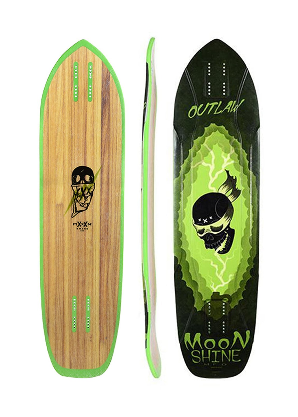 Moonshine Manufacturing Outlaw ロングボード スケートボード デッキ 9.75インチ 38.25インチ