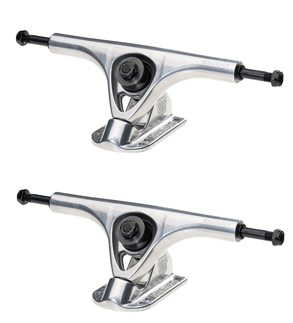 PRODUCT DETAILS Paris Truck Savant トラック 180mm 50度 Polished Silver 前後セット スケートボード ロングボード【商品仕様】・ 種別：ロングボード用トラック・ ハンガー幅：180mm（約18.0cm）・ ベースプレート角度：50度・ カラー：Polished Silver（ポリッシュシルバー）・ 素材：熱処理鍛造アルミニウム・ 数量：前後2個セット【特徴】・ ダウンヒル、フリーライド、ハードなカービングに適した安定性と操作性を備えた設計です。・ 熱処理を施した鍛造アルミニウム製ハンガーにより、高い強度と耐久性を実現しています。・ 特許取得済みのCaptive Lock Systemによりアクスルシャフトが固定され、内蔵ワッシャーも付属しています。・ ウレタン製のピボットカップと米国製ブッシュを採用し、スムーズで予測しやすいターンが可能です。【ご注意】・ 海外並行輸入品のため、付属の説明書がある場合は英語表記となります。 ■ 商品について 海外輸入品（説明書は英語表記の場合あり） ■ ご注意 ・掲載画像は実物に近い色味になるよう調整しておりますが、ご利用の環境により差異が生じる場合があります。・複数店舗で在庫を共有しているため、ご注文後に在庫切れとなる場合がございます。 ■ 納期について お届けの目安を必ずご確認ください。 海外正規ルート仕入れ品 海外ブランド ▼ 海外正規ブランド店 正規代理店 ▼ 当 店 ※本商品は並行輸入品です 製造元は正規品と同一のブランド・メーカーです。当店では海外正規ルートより仕入れた商品を取り扱っております。流通ルートが異なるのみで、商品自体に違いはございません。 ── 当店の商品について ── 正規品のみ取り扱い 海外正規店・正規代理店から商品を直接仕入れ、国内に輸入して販売しております。 日本未入荷・海外限定モデルも多数 日本未入荷・海外限定モデルも多数取り扱っております。サイズ・カラー違いや海外限定で販売された製品など、日本では手に入りにくいアイテムをお届けいたします。 お求めやすい価格の理由 海外市場での価格差や流通ルートの違いにより、国内販売価格よりお求めやすくなっております。品質はそのままに、よりお手頃な価格でお届けいたします。 安心保証 ご使用前に万が一、製品に不具合がございました場合は、交換または商品代金のご返金にて対応させていただきます。商品到着後5日以内にご連絡ください。 ご注意 海外からの輸入品となります。海外輸送のため、外箱に軽微なスレ等がある場合がございますが、商品本体には影響ございません。 ※在庫状況は仕入先の在庫情報をもとに出来る限り正確に表示しておりますが、取寄せ商品のため、タイミングによりご注文後に欠品・キャンセルとなる場合がございます。 お探しの商品がございましたら、お気軽にご相談ください。