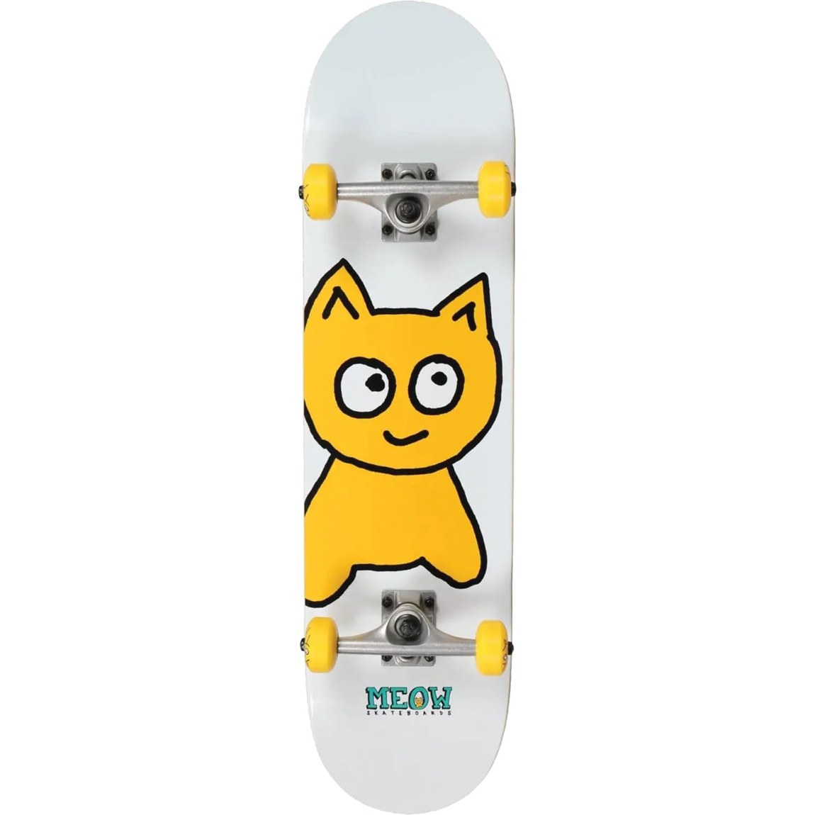 PRODUCT DETAILS Meow Skateboards Big Cat Soft Top White Mini スケートボード コンプリート 7.0" x 29" ソフトトップ キッズ【商品仕様】・ 種別：スケートボード コンプリート（完成品）・ デッキ幅：7.0インチ（約17.8cm）・ デッキ長さ：29インチ（約73.7cm）・ ホイールベース：12.25インチ（約31.1cm）・ 素材：7層カナディアンハードロックメイプル、EVA素材（デッキトップ）・ トラック：Meow オリジナルトラック・ ウィール：52mm 92a・ ベアリング：ABEC 7・ ブッシュ：85A ソフトブッシュ・ 対象：キッズ、小柄なスケーター向け【特徴】・ 女性スケーターのコミュニティをサポートするMeow Skateboardsのキッズ・小柄な方向けミニサイズコンプリートです。・ デッキ表面にクッション性のあるEVA素材のソフトトップを採用しており、肌に優しく、手足や膝への衝撃を軽減します。・ 92aの少し柔らかめのウィールとソフトブッシュを装備しており、基礎を練習する際の乗り心地がスムーズです。・ 組み立て済みの完成品のため、お手元に届いてすぐに滑り始めることができます。【ご注意】・ 海外並行輸入品のため、付属の説明書がある場合は英語表記となります。 ■ 商品について 海外輸入品（説明書は英語表記の場合あり） ■ ご注意 ・掲載画像は実物に近い色味になるよう調整しておりますが、ご利用の環境により差異が生じる場合があります。・複数店舗で在庫を共有しているため、ご注文後に在庫切れとなる場合がございます。 ■ 納期について お届けの目安を必ずご確認ください。 海外正規ルート仕入れ品 海外ブランド ▼ 海外正規ブランド店 正規代理店 ▼ 当 店 ※本商品は並行輸入品です 製造元は正規品と同一のブランド・メーカーです。当店では海外正規ルートより仕入れた商品を取り扱っております。流通ルートが異なるのみで、商品自体に違いはございません。 ── 当店の商品について ── 正規品のみ取り扱い 海外正規店・正規代理店から商品を直接仕入れ、国内に輸入して販売しております。 日本未入荷・海外限定モデルも多数 日本未入荷・海外限定モデルも多数取り扱っております。サイズ・カラー違いや海外限定で販売された製品など、日本では手に入りにくいアイテムをお届けいたします。 お求めやすい価格の理由 海外市場での価格差や流通ルートの違いにより、国内販売価格よりお求めやすくなっております。品質はそのままに、よりお手頃な価格でお届けいたします。 安心保証 ご使用前に万が一、製品に不具合がございました場合は、交換または商品代金のご返金にて対応させていただきます。商品到着後5日以内にご連絡ください。 ご注意 海外からの輸入品となります。海外輸送のため、外箱に軽微なスレ等がある場合がございますが、商品本体には影響ございません。 ※在庫状況は仕入先の在庫情報をもとに出来る限り正確に表示しておりますが、取寄せ商品のため、タイミングによりご注文後に欠品・キャンセルとなる場合がございます。 お探しの商品がございましたら、お気軽にご相談ください。