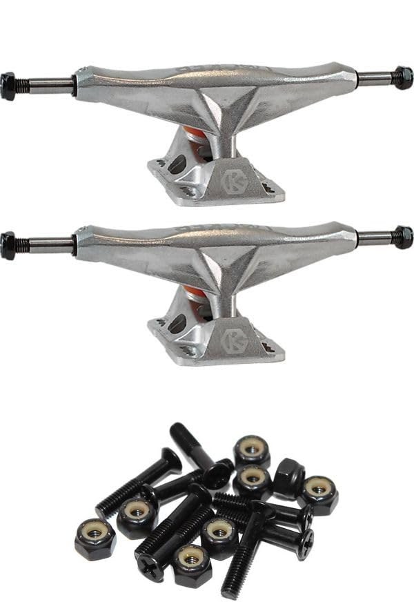 Grind King Locker Raw Silver スケートボード トラック 5.6インチ ハンガー 8.25インチ アクスル 1インチ ビス付