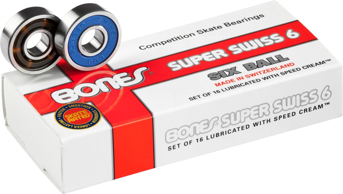 Bones Super Swiss 6 スケートボード ベアリング 8mm 16個入り