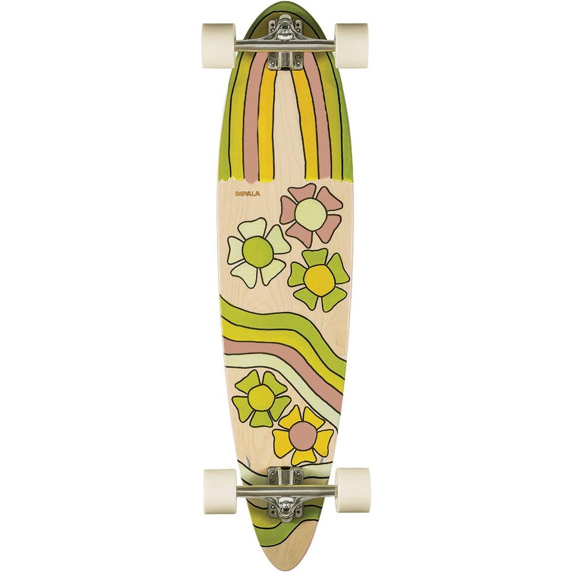 PRODUCT DETAILS Impala Jupiter Longboard 9.0" x 37" ロングボード Surfy Birdy コラボモデル【商品仕様】・ 種別：ロングボード（コンプリート）・ デッキサイズ：幅9.0インチ（約22.86cm）× 全長37.0インチ（約93.98cm）・ ホイールベース：26.5インチ（約67.31cm）・ 素材：Resin-8 ハードロックメイプル・ ベアリング：ABEC-7 Impala Rubber Shield Bearings・ アーティスト：Surfy Birdy コラボレーション【特徴】・ フロリダを拠点とするアーティスト Surfy Birdy とのコラボレーションデザイン。・ ストリートやプールでのクルージングに適したオールドスクールなシェイプ。・ 緩やかなコンケーブ（凹み）とサブトル・キックテイルにより安定した操作が可能。・ 近所での移動、キャンパス内の移動、レジャーなど幅広い用途に対応。・ 接着強度を高めたResin-8構造のハードロックメイプル材を採用。【ご注意】・ 海外並行輸入品のため、付属の説明書がある場合は英語表記となります。 ■ 商品について 海外輸入品（説明書は英語表記の場合あり） ■ ご注意 ・掲載画像は実物に近い色味になるよう調整しておりますが、ご利用の環境により差異が生じる場合があります。・複数店舗で在庫を共有しているため、ご注文後に在庫切れとなる場合がございます。 ■ 納期について お届けの目安を必ずご確認ください。 海外正規ルート仕入れ品 海外ブランド ▼ 海外正規ブランド店 正規代理店 ▼ 当 店 ※本商品は並行輸入品です 製造元は正規品と同一のブランド・メーカーです。当店では海外正規ルートより仕入れた商品を取り扱っております。流通ルートが異なるのみで、商品自体に違いはございません。 ── 当店の商品について ── 正規品のみ取り扱い 海外正規店・正規代理店から商品を直接仕入れ、国内に輸入して販売しております。 日本未入荷・海外限定モデルも多数 日本未入荷・海外限定モデルも多数取り扱っております。サイズ・カラー違いや海外限定で販売された製品など、日本では手に入りにくいアイテムをお届けいたします。 お求めやすい価格の理由 海外市場での価格差や流通ルートの違いにより、国内販売価格よりお求めやすくなっております。品質はそのままに、よりお手頃な価格でお届けいたします。 安心保証 ご使用前に万が一、製品に不具合がございました場合は、交換または商品代金のご返金にて対応させていただきます。商品到着後5日以内にご連絡ください。 ご注意 海外からの輸入品となります。海外輸送のため、外箱に軽微なスレ等がある場合がございますが、商品本体には影響ございません。 ※在庫状況は仕入先の在庫情報をもとに出来る限り正確に表示しておりますが、取寄せ商品のため、タイミングによりご注文後に欠品・キャンセルとなる場合がございます。 お探しの商品がございましたら、お気軽にご相談ください。