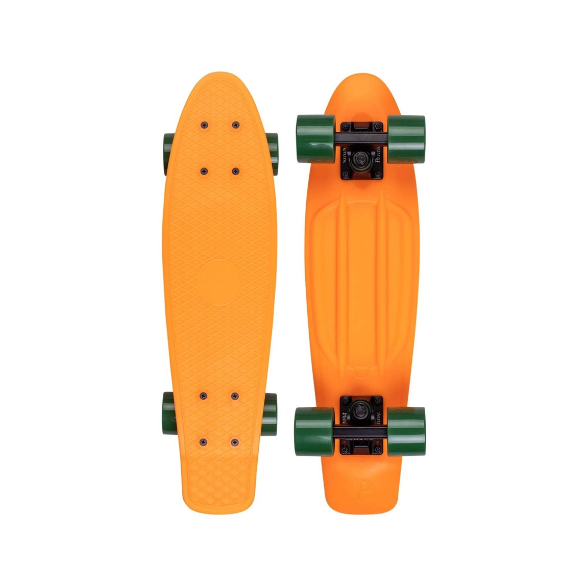 PRODUCT DETAILS Penny Australia Regulas 22インチ クルーザー スケートボード オレンジ【商品仕様】・ 種別：クルーザー スケートボード・ デッキサイズ：22インチ（約55.8cm）、ワッフル状滑り止め加工・ デッキ素材：プラスチック・ トラック：3インチ（約7.6cm） A-grade 356 アルミニウム合金・ ウィール：59mm 83A ポリウレタン・ ベアリング：Abec 7 ステンレススチール【特徴】・ 鮮やかなオレンジのデッキにダークカラーのコンポーネントを組み合わせた配色。・ デッキ表面に施されたワッフル状のパターンが、グリップテープなしでも滑り止めの役割を果たします。・ 59mmのソフトウィールを採用しており、路面の凹凸による振動を抑え、スムーズな走行が可能です。・ 22インチのコンパクトなサイズ感で、持ち運びやクルージングに適しています。【ご注意】・ 海外並行輸入品のため、付属の説明書がある場合は英語表記となります。 ■ 商品について 海外輸入品（説明書は英語表記の場合あり） ■ ご注意 ・掲載画像は実物に近い色味になるよう調整しておりますが、ご利用の環境により差異が生じる場合があります。・複数店舗で在庫を共有しているため、ご注文後に在庫切れとなる場合がございます。 ■ 納期について お届けの目安を必ずご確認ください。 海外正規ルート仕入れ品 海外ブランド ▼ 海外正規ブランド店 正規代理店 ▼ 当 店 ※本商品は並行輸入品です 製造元は正規品と同一のブランド・メーカーです。当店では海外正規ルートより仕入れた商品を取り扱っております。流通ルートが異なるのみで、商品自体に違いはございません。 ── 当店の商品について ── 正規品のみ取り扱い 海外正規店・正規代理店から商品を直接仕入れ、国内に輸入して販売しております。 日本未入荷・海外限定モデルも多数 日本未入荷・海外限定モデルも多数取り扱っております。サイズ・カラー違いや海外限定で販売された製品など、日本では手に入りにくいアイテムをお届けいたします。 お求めやすい価格の理由 海外市場での価格差や流通ルートの違いにより、国内販売価格よりお求めやすくなっております。品質はそのままに、よりお手頃な価格でお届けいたします。 安心保証 ご使用前に万が一、製品に不具合がございました場合は、交換または商品代金のご返金にて対応させていただきます。商品到着後5日以内にご連絡ください。 ご注意 海外からの輸入品となります。海外輸送のため、外箱に軽微なスレ等がある場合がございますが、商品本体には影響ございません。 ※在庫状況は仕入先の在庫情報をもとに出来る限り正確に表示しておりますが、取寄せ商品のため、タイミングによりご注文後に欠品・キャンセルとなる場合がございます。 お探しの商品がございましたら、お気軽にご相談ください。