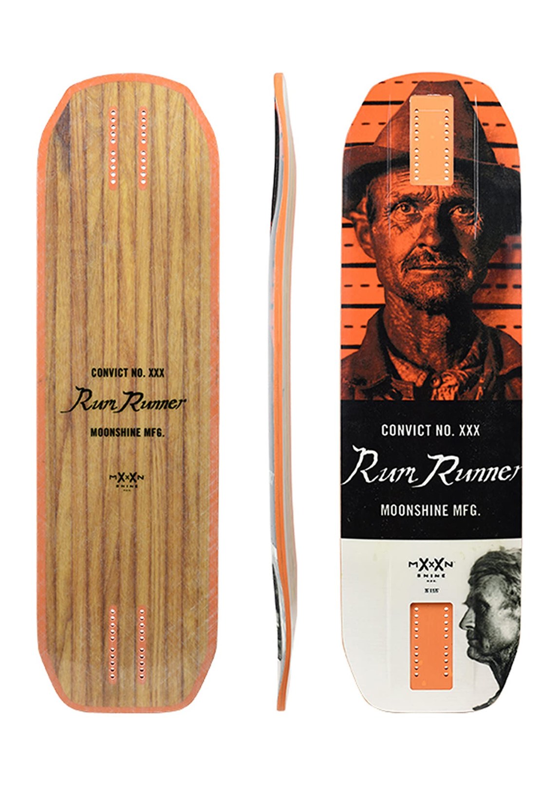 Moonshine Mfg Convict V2 Rum Runner ロングボード デッキ 10インチ 35インチ ダウンヒル フリーライド