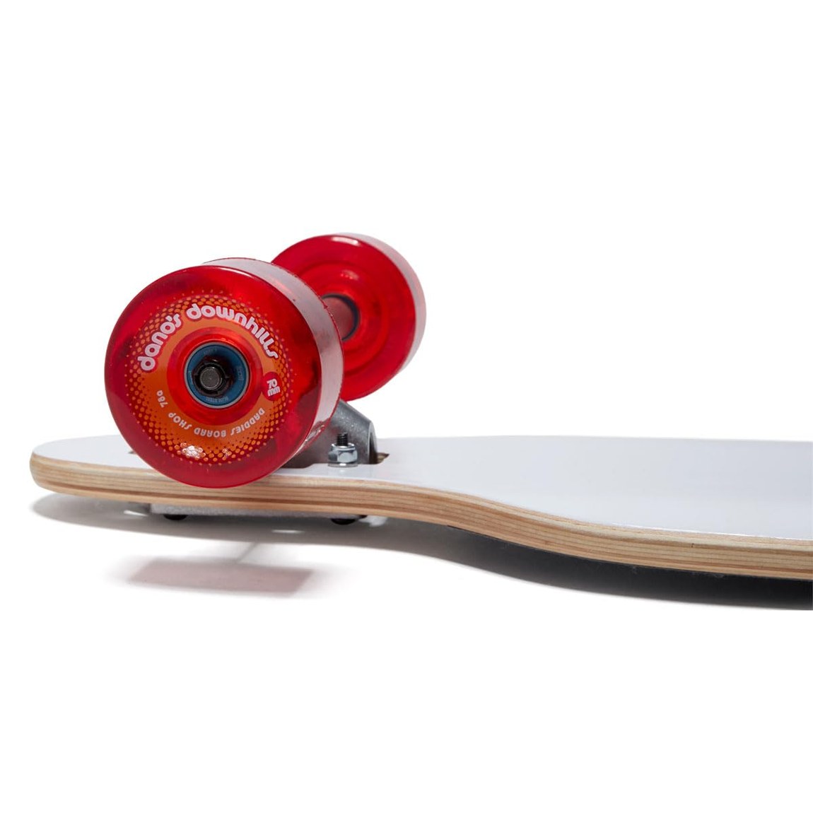 BasqueバスクのDaddies Logo Drop Thru Longboard Complete White ロングボード コンプリート スケートボード｜アングル3