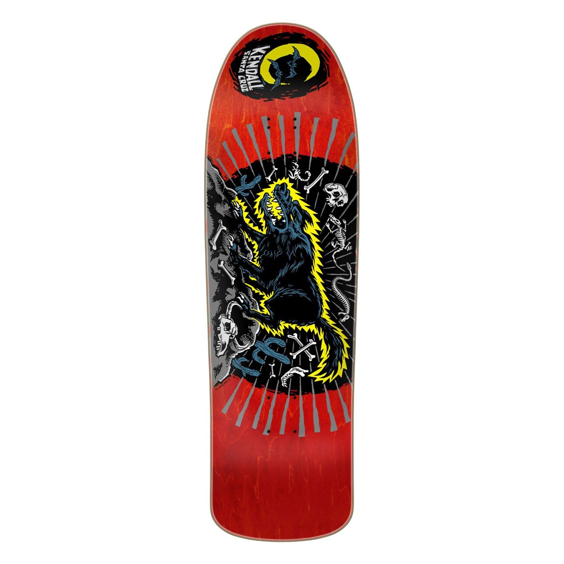 PRODUCT DETAILS SANTA CRUZ Jeff Kendall Wolf Reissue スケートボード デッキ 9.28インチ x 31.45インチ【商品仕様】・ 種別：スケートボード デッキ・ デッキ幅：9.28インチ（約23.57cm）・ デッキ長さ：31.45インチ（約79.88cm）・ ホイールベース：14.375 - 14.875インチ（約36.51 - 37.78cm）・ 素材：北米メイプル（レッドステインウッド）・ 形状：OGシェイプ・コンケーブ【特徴】・ Jeff Kendallの「Wolf」グラフィックを再現したリイシュー（復刻）モデルのデッキです。・ 当時のOGシェイプとコンケーブを精密に再現しており、オールドスクールなライディングに適しています。・ デッキトップには2024年リイシュー限定のレーザーエッチングロゴが施されています。・ フロント側にダブルホールパターンを採用しており、好みに合わせてホイールベースの微調整が可能です。・ スポットマットグラフィックを採用し、ステイン材の質感を活かした仕上げとなっています。【ご注意】・ 海外並行輸入品のため、付属の説明書がある場合は英語表記となります。 ■ 商品について 海外輸入品（説明書は英語表記の場合あり） ■ ご注意 ・掲載画像は実物に近い色味になるよう調整しておりますが、ご利用の環境により差異が生じる場合があります。・複数店舗で在庫を共有しているため、ご注文後に在庫切れとなる場合がございます。 ■ 納期について お届けの目安を必ずご確認ください。 海外正規ルート仕入れ品 海外ブランド ▼ 海外正規ブランド店 正規代理店 ▼ 当 店 ※本商品は並行輸入品です 製造元は正規品と同一のブランド・メーカーです。当店では海外正規ルートより仕入れた商品を取り扱っております。流通ルートが異なるのみで、商品自体に違いはございません。 ── 当店の商品について ── 正規品のみ取り扱い 海外正規店・正規代理店から商品を直接仕入れ、国内に輸入して販売しております。 日本未入荷・海外限定モデルも多数 日本未入荷・海外限定モデルも多数取り扱っております。サイズ・カラー違いや海外限定で販売された製品など、日本では手に入りにくいアイテムをお届けいたします。 お求めやすい価格の理由 海外市場での価格差や流通ルートの違いにより、国内販売価格よりお求めやすくなっております。品質はそのままに、よりお手頃な価格でお届けいたします。 安心保証 ご使用前に万が一、製品に不具合がございました場合は、交換または商品代金のご返金にて対応させていただきます。商品到着後5日以内にご連絡ください。 ご注意 海外からの輸入品となります。海外輸送のため、外箱に軽微なスレ等がある場合がございますが、商品本体には影響ございません。 ※在庫状況は仕入先の在庫情報をもとに出来る限り正確に表示しておりますが、取寄せ商品のため、タイミングによりご注文後に欠品・キャンセルとなる場合がございます。 お探しの商品がございましたら、お気軽にご相談ください。