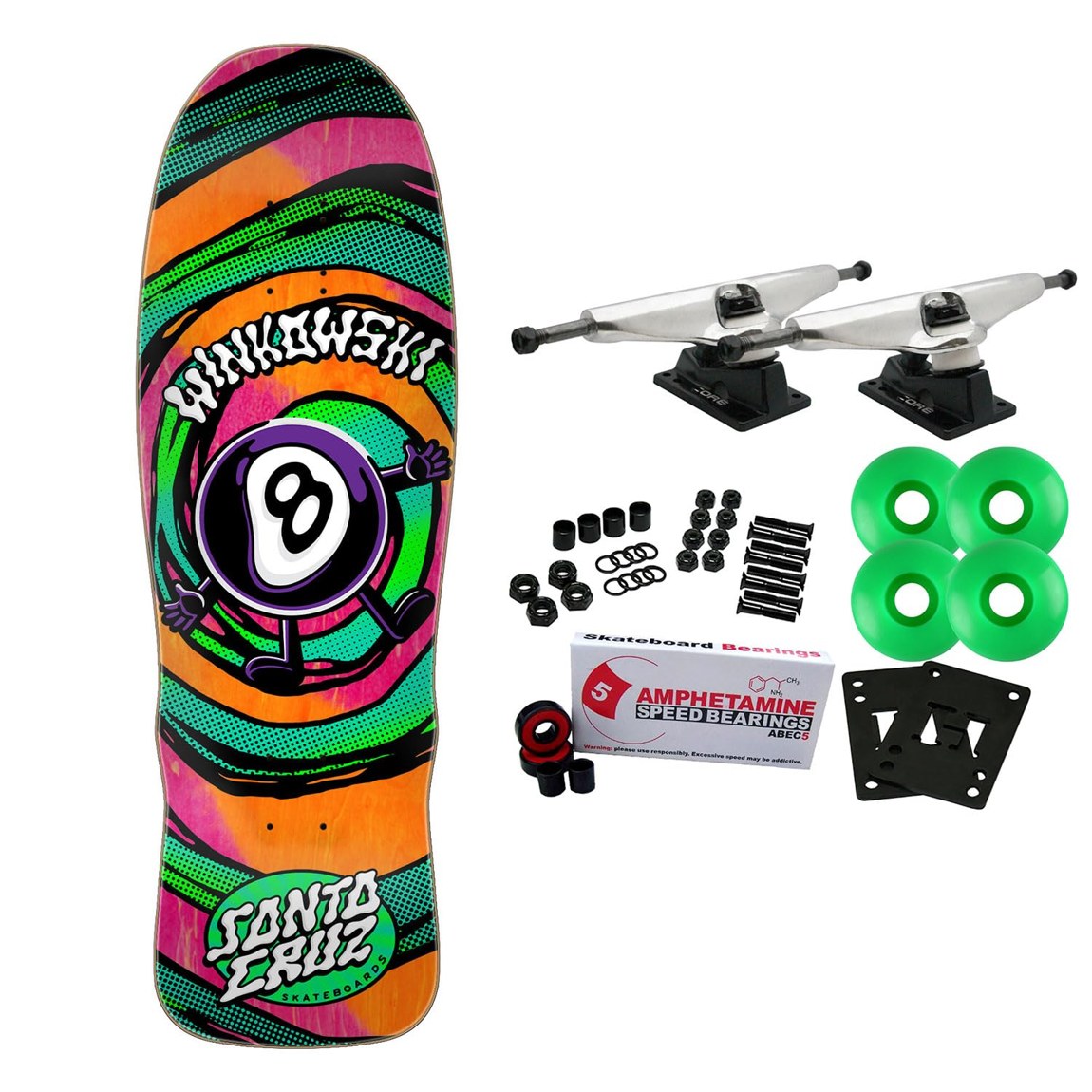 Santa Cruz Erick Winkowski Vertigo MED スケートボード コンプリート 9.5 x 30.05 インチ プロモデル
