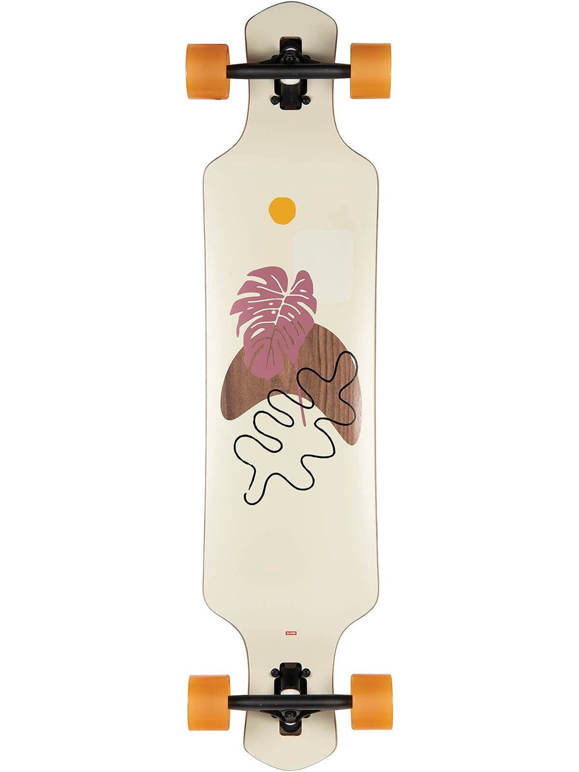 PRODUCT DETAILS Globe Geminon 40 Rock Walnut / Monstera ロングボード コンプリート スケートボード 9.25 x 40 インチ【商品仕様】・ 種別：ロングボード（コンプリートセット）・ デッキサイズ：9.25インチ（約23.50cm）× 40インチ（約101.60cm）・ 構成：デッキ、トラック、ウィール、ベアリング、ハードウェア、グリップテープ・ 組み立て：メーカー純正コンプリート（組み立て済み）【特徴】・ ダウンヒルでの高速走行やカービング、街中でのクルージングに適したモデルです。・ 初心者から上級者まで、あらゆるスキルレベルの方にお使いいただけます。・ ウォルナット材の質感にモンステラのグラフィックを配したデザインが特徴です。・ パーツが全て組み付けられた完成品のため、届いてすぐに使用することが可能です。【ご注意】・ 海外並行輸入品のため、付属の説明書がある場合は英語表記となります。 ■ 商品について 海外輸入品（説明書は英語表記の場合あり） ■ ご注意 ・掲載画像は実物に近い色味になるよう調整しておりますが、ご利用の環境により差異が生じる場合があります。・複数店舗で在庫を共有しているため、ご注文後に在庫切れとなる場合がございます。 ■ 納期について お届けの目安を必ずご確認ください。 海外正規ルート仕入れ品 海外ブランド ▼ 海外正規ブランド店 正規代理店 ▼ 当 店 ※本商品は並行輸入品です 製造元は正規品と同一のブランド・メーカーです。当店では海外正規ルートより仕入れた商品を取り扱っております。流通ルートが異なるのみで、商品自体に違いはございません。 ── 当店の商品について ── 正規品のみ取り扱い 海外正規店・正規代理店から商品を直接仕入れ、国内に輸入して販売しております。 日本未入荷・海外限定モデルも多数 日本未入荷・海外限定モデルも多数取り扱っております。サイズ・カラー違いや海外限定で販売された製品など、日本では手に入りにくいアイテムをお届けいたします。 お求めやすい価格の理由 海外市場での価格差や流通ルートの違いにより、国内販売価格よりお求めやすくなっております。品質はそのままに、よりお手頃な価格でお届けいたします。 安心保証 ご使用前に万が一、製品に不具合がございました場合は、交換または商品代金のご返金にて対応させていただきます。商品到着後5日以内にご連絡ください。 ご注意 海外からの輸入品となります。海外輸送のため、外箱に軽微なスレ等がある場合がございますが、商品本体には影響ございません。 ※在庫状況は仕入先の在庫情報をもとに出来る限り正確に表示しておりますが、取寄せ商品のため、タイミングによりご注文後に欠品・キャンセルとなる場合がございます。 お探しの商品がございましたら、お気軽にご相談ください。