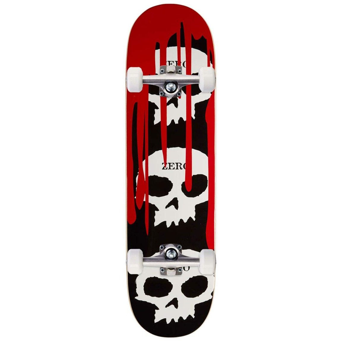 PRODUCT DETAILS Zero 3 Skull Blood スケートボード コンプリート 8.5インチ【商品仕様】・ 種別：スケートボード コンプリート（完成品）・ デッキ幅：8.5インチ（約21.59cm）・ トラック：CCS Trucks・ ウィール：CCS Wheels・ ベアリング：CCS Bearings【特徴】・ Zero SKATEBOARDSを象徴する3 Skull Bloodのデザインを配したモデル。・ トラック、ウィール、ベアリングにCCS製のパーツを採用。・ パーツがすべて組み上げられた状態のため、届いてすぐに滑走が可能。・ 幅8.5インチのデッキサイズで、安定した走行とコントロールを提供。【ご注意】・ 海外並行輸入品のため、付属の説明書がある場合は英語表記となります。 ■ 商品について 海外輸入品（説明書は英語表記の場合あり） ■ ご注意 ・掲載画像は実物に近い色味になるよう調整しておりますが、ご利用の環境により差異が生じる場合があります。・複数店舗で在庫を共有しているため、ご注文後に在庫切れとなる場合がございます。 ■ 納期について お届けの目安を必ずご確認ください。 海外正規ルート仕入れ品 海外ブランド ▼ 海外正規ブランド店 正規代理店 ▼ 当 店 ※本商品は並行輸入品です 製造元は正規品と同一のブランド・メーカーです。当店では海外正規ルートより仕入れた商品を取り扱っております。流通ルートが異なるのみで、商品自体に違いはございません。 ── 当店の商品について ── 正規品のみ取り扱い 海外正規店・正規代理店から商品を直接仕入れ、国内に輸入して販売しております。 日本未入荷・海外限定モデルも多数 日本未入荷・海外限定モデルも多数取り扱っております。サイズ・カラー違いや海外限定で販売された製品など、日本では手に入りにくいアイテムをお届けいたします。 お求めやすい価格の理由 海外市場での価格差や流通ルートの違いにより、国内販売価格よりお求めやすくなっております。品質はそのままに、よりお手頃な価格でお届けいたします。 安心保証 ご使用前に万が一、製品に不具合がございました場合は、交換または商品代金のご返金にて対応させていただきます。商品到着後5日以内にご連絡ください。 ご注意 海外からの輸入品となります。海外輸送のため、外箱に軽微なスレ等がある場合がございますが、商品本体には影響ございません。 ※在庫状況は仕入先の在庫情報をもとに出来る限り正確に表示しておりますが、取寄せ商品のため、タイミングによりご注文後に欠品・キャンセルとなる場合がございます。 お探しの商品がございましたら、お気軽にご相談ください。