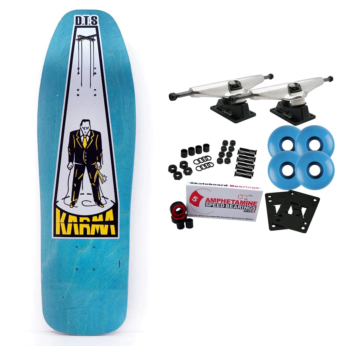Dogtown Karma Tsocheff Puppet Re-Issue Blue スケートボード コンプリート 9.625" x 32.375" 復刻モデル