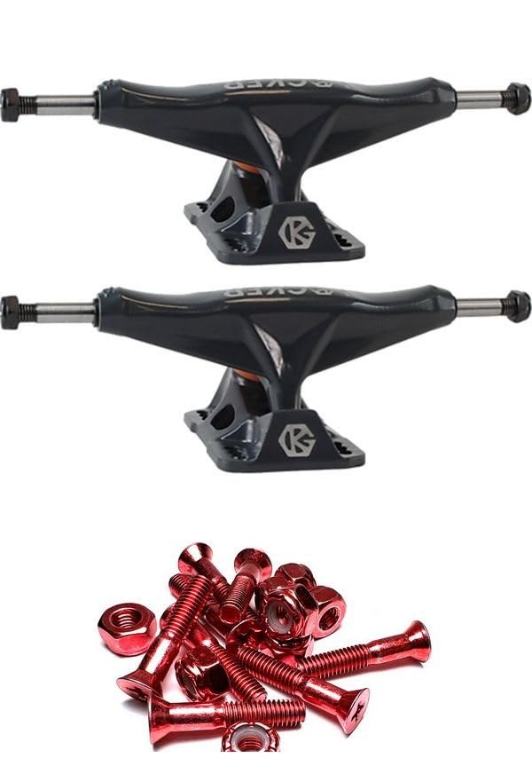PRODUCT DETAILS Grind King Truck Co. Locker Battleship Grey スケートボード トラック 9.25インチ 2個セット 1インチボルト付属【商品仕様】・ 種別：スケートボード トラック・ ハンガー幅：6.37インチ（約16.18cm）・ アクスル幅：9.25インチ（約23.49cm）・ 付属品：1インチ ハードウェア（レッド）・ 数量：2個セット【特徴】・ Grind King LockerシリーズのBattleship Greyカラーを採用したトラックです。・ アクスル幅9.25インチの設計で、幅の広いデッキに適したサイズです。・ アルマイト加工を施したレッドカラーのボルトとナットが付属します。・ ストリートからパークライディングまで、幅広い用途に使用可能な設計です。【ご注意】・ 海外並行輸入品のため、付属の説明書がある場合は英語表記となります。 ■ 商品について 海外輸入品（説明書は英語表記の場合あり） ■ ご注意 ・掲載画像は実物に近い色味になるよう調整しておりますが、ご利用の環境により差異が生じる場合があります。・複数店舗で在庫を共有しているため、ご注文後に在庫切れとなる場合がございます。 ■ 納期について お届けの目安を必ずご確認ください。 海外正規ルート仕入れ品 海外ブランド ▼ 海外正規ブランド店 正規代理店 ▼ 当 店 ※本商品は並行輸入品です 製造元は正規品と同一のブランド・メーカーです。当店では海外正規ルートより仕入れた商品を取り扱っております。流通ルートが異なるのみで、商品自体に違いはございません。 ── 当店の商品について ── 正規品のみ取り扱い 海外正規店・正規代理店から商品を直接仕入れ、国内に輸入して販売しております。 日本未入荷・海外限定モデルも多数 日本未入荷・海外限定モデルも多数取り扱っております。サイズ・カラー違いや海外限定で販売された製品など、日本では手に入りにくいアイテムをお届けいたします。 お求めやすい価格の理由 海外市場での価格差や流通ルートの違いにより、国内販売価格よりお求めやすくなっております。品質はそのままに、よりお手頃な価格でお届けいたします。 安心保証 ご使用前に万が一、製品に不具合がございました場合は、交換または商品代金のご返金にて対応させていただきます。商品到着後5日以内にご連絡ください。 ご注意 海外からの輸入品となります。海外輸送のため、外箱に軽微なスレ等がある場合がございますが、商品本体には影響ございません。 ※在庫状況は仕入先の在庫情報をもとに出来る限り正確に表示しておりますが、取寄せ商品のため、タイミングによりご注文後に欠品・キャンセルとなる場合がございます。 お探しの商品がございましたら、お気軽にご相談ください。