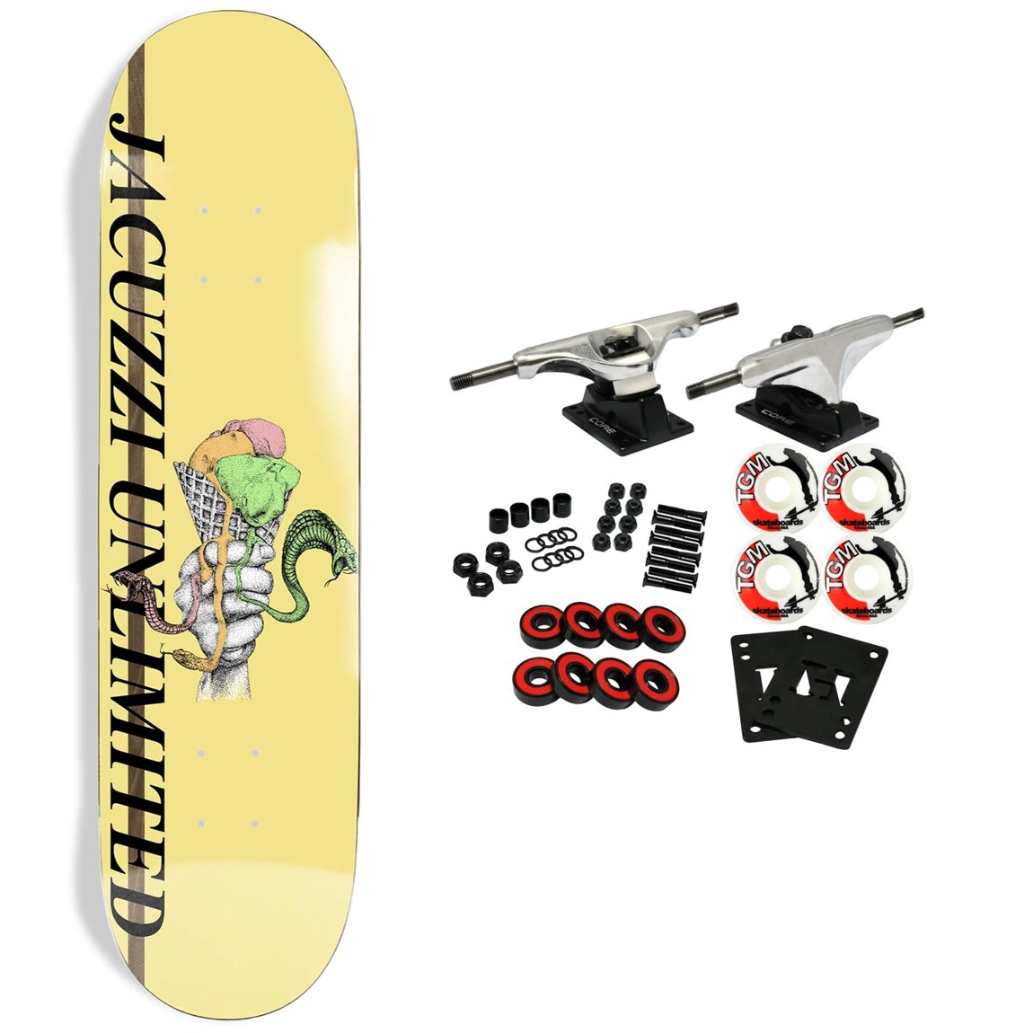 Jacuzzi Unlimited Yanko Venom Treat スケートボード コンプリート 8.25インチ 組み立てセット