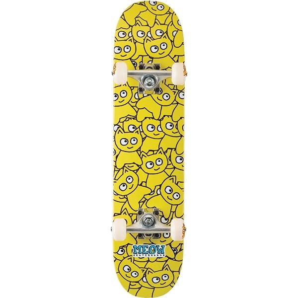 PRODUCT DETAILS Meow Skateboards Sticker Pile Yellow Micro スケートボード コンプリート 完成品 6.75" x 28"【商品仕様】・ 種別：コンプリート（完成品）スケートボード・ デッキサイズ：6.75" x 28"（約17.1cm x 71.1cm）・ 構成：デッキ、トラック、ウィール、ベアリング、ボルト・ナット、グリップテープ・ 対象：キッズ・ジュニア（Microサイズ）【特徴】・ Meow Skateboardsのメーカー純正組み立て済みコンプリートモデル。・ デッキ、トラック、ウィールなどの全パーツが揃っており、届いてすぐに滑走可能な状態です。・ 6.75インチ幅のMicroサイズは、小さなお子様や小柄な初心者でも扱いやすい設計。・ ステッカーを敷き詰めたような「Sticker Pile」デザインのデッキを採用しています。【ご注意】・ 海外並行輸入品のため、付属の説明書がある場合は英語表記となります。 ■ 商品について 海外輸入品（説明書は英語表記の場合あり） ■ ご注意 ・掲載画像は実物に近い色味になるよう調整しておりますが、ご利用の環境により差異が生じる場合があります。・複数店舗で在庫を共有しているため、ご注文後に在庫切れとなる場合がございます。 ■ 納期について お届けの目安を必ずご確認ください。 海外正規ルート仕入れ品 海外ブランド ▼ 海外正規ブランド店 正規代理店 ▼ 当 店 ※本商品は並行輸入品です 製造元は正規品と同一のブランド・メーカーです。当店では海外正規ルートより仕入れた商品を取り扱っております。流通ルートが異なるのみで、商品自体に違いはございません。 ── 当店の商品について ── 正規品のみ取り扱い 海外正規店・正規代理店から商品を直接仕入れ、国内に輸入して販売しております。 日本未入荷・海外限定モデルも多数 日本未入荷・海外限定モデルも多数取り扱っております。サイズ・カラー違いや海外限定で販売された製品など、日本では手に入りにくいアイテムをお届けいたします。 お求めやすい価格の理由 海外市場での価格差や流通ルートの違いにより、国内販売価格よりお求めやすくなっております。品質はそのままに、よりお手頃な価格でお届けいたします。 安心保証 ご使用前に万が一、製品に不具合がございました場合は、交換または商品代金のご返金にて対応させていただきます。商品到着後5日以内にご連絡ください。 ご注意 海外からの輸入品となります。海外輸送のため、外箱に軽微なスレ等がある場合がございますが、商品本体には影響ございません。 ※在庫状況は仕入先の在庫情報をもとに出来る限り正確に表示しておりますが、取寄せ商品のため、タイミングによりご注文後に欠品・キャンセルとなる場合がございます。 お探しの商品がございましたら、お気軽にご相談ください。