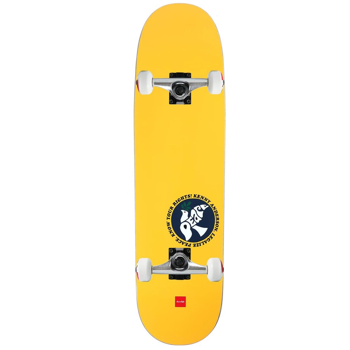PRODUCT DETAILS Chocolate Anderson Know Your Rights Skidul コンプリート スケートボード 8.5" x 31.625"【商品仕様】・ 種別：コンプリート（完成品）スケートボード・ デッキサイズ：8.5インチ×31.625インチ（約21.59cm×80.33cm）・ ホイールベース：14インチ（約35.56cm）・ デッキ形状：G042 Skidul Shape・ トラック：Coreトラック（アルミ製）・ ウィール：52mm 99A（TGMロゴ入り）・ ベアリング：Amp ABEC 5・ グリップテープ：Black Diamond【特徴】・ プロスケーターKenny Andersonのシグネチャーモデルです。・ G042 Skidulシェイプを採用し、フルスクープノーズ、広めのショルダー、テーパードレールを備えた設計となっています。・ ストリート走行からパークまで対応する標準的な52mmサイズのハードウィールを装備しています。・ 軽量かつ高強度のアルミ製Coreトラックに、グレード8のキングピンとUSA製ブッシュを組み合わせています。・ プロによる組み立て済み製品のため、届いたそのまますぐに使用可能です。【ご注意】・ 海外並行輸入品のため、付属の説明書がある場合は英語表記となります。 ■ 商品について 海外輸入品（説明書は英語表記の場合あり） ■ ご注意 ・掲載画像は実物に近い色味になるよう調整しておりますが、ご利用の環境により差異が生じる場合があります。・複数店舗で在庫を共有しているため、ご注文後に在庫切れとなる場合がございます。 ■ 納期について お届けの目安を必ずご確認ください。 海外正規ルート仕入れ品 海外ブランド ▼ 海外正規ブランド店 正規代理店 ▼ 当 店 ※本商品は並行輸入品です 製造元は正規品と同一のブランド・メーカーです。当店では海外正規ルートより仕入れた商品を取り扱っております。流通ルートが異なるのみで、商品自体に違いはございません。 ── 当店の商品について ── 正規品のみ取り扱い 海外正規店・正規代理店から商品を直接仕入れ、国内に輸入して販売しております。 日本未入荷・海外限定モデルも多数 日本未入荷・海外限定モデルも多数取り扱っております。サイズ・カラー違いや海外限定で販売された製品など、日本では手に入りにくいアイテムをお届けいたします。 お求めやすい価格の理由 海外市場での価格差や流通ルートの違いにより、国内販売価格よりお求めやすくなっております。品質はそのままに、よりお手頃な価格でお届けいたします。 安心保証 ご使用前に万が一、製品に不具合がございました場合は、交換または商品代金のご返金にて対応させていただきます。商品到着後5日以内にご連絡ください。 ご注意 海外からの輸入品となります。海外輸送のため、外箱に軽微なスレ等がある場合がございますが、商品本体には影響ございません。 ※在庫状況は仕入先の在庫情報をもとに出来る限り正確に表示しておりますが、取寄せ商品のため、タイミングによりご注文後に欠品・キャンセルとなる場合がございます。 お探しの商品がございましたら、お気軽にご相談ください。