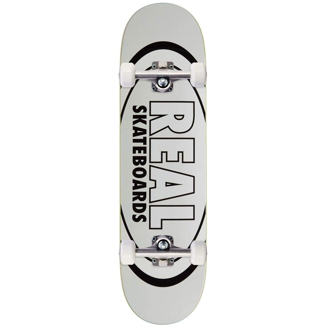 PRODUCT DETAILS REAL Skateboards Team Classic Oval コンプリート スケートボード White 8.38インチ【商品仕様】・ 種別：コンプリート（完成品）・ デッキ幅：8.38インチ（約21.28cm）・ トラック：139mm・ ウィール：52mm・ ベアリング：ABEC 7・ カラー：White【特徴】・ REALを象徴する定番のOvalロゴデザインを採用したモデルです。・ デッキ、トラック、ウィール、ベアリング、グリップテープが揃った組み立て済みのセットです。・ 8.38インチの幅広なデッキにより、走行時の安定感に優れています。・ ストリートからパークライディングまで、幅広いシーンで使用可能なパーツ構成です。【ご注意】・ 海外並行輸入品のため、付属の説明書がある場合は英語表記となります。 ■ 商品について 海外輸入品（説明書は英語表記の場合あり） ■ ご注意 ・掲載画像は実物に近い色味になるよう調整しておりますが、ご利用の環境により差異が生じる場合があります。・複数店舗で在庫を共有しているため、ご注文後に在庫切れとなる場合がございます。 ■ 納期について お届けの目安を必ずご確認ください。 海外正規ルート仕入れ品 海外ブランド ▼ 海外正規ブランド店 正規代理店 ▼ 当 店 ※本商品は並行輸入品です 製造元は正規品と同一のブランド・メーカーです。当店では海外正規ルートより仕入れた商品を取り扱っております。流通ルートが異なるのみで、商品自体に違いはございません。 ── 当店の商品について ── 正規品のみ取り扱い 海外正規店・正規代理店から商品を直接仕入れ、国内に輸入して販売しております。 日本未入荷・海外限定モデルも多数 日本未入荷・海外限定モデルも多数取り扱っております。サイズ・カラー違いや海外限定で販売された製品など、日本では手に入りにくいアイテムをお届けいたします。 お求めやすい価格の理由 海外市場での価格差や流通ルートの違いにより、国内販売価格よりお求めやすくなっております。品質はそのままに、よりお手頃な価格でお届けいたします。 安心保証 ご使用前に万が一、製品に不具合がございました場合は、交換または商品代金のご返金にて対応させていただきます。商品到着後5日以内にご連絡ください。 ご注意 海外からの輸入品となります。海外輸送のため、外箱に軽微なスレ等がある場合がございますが、商品本体には影響ございません。 ※在庫状況は仕入先の在庫情報をもとに出来る限り正確に表示しておりますが、取寄せ商品のため、タイミングによりご注文後に欠品・キャンセルとなる場合がございます。 お探しの商品がございましたら、お気軽にご相談ください。