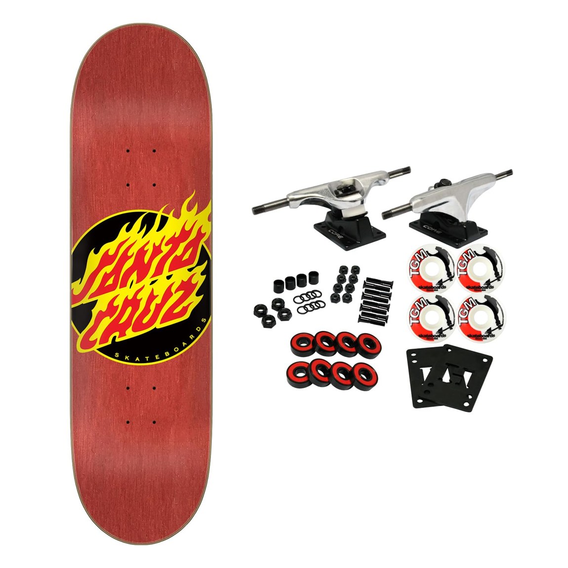 Santa Cruz Flame Dot スケートボード コンプリート 7.25" x 27"