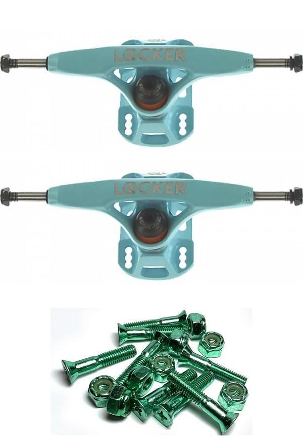 Grind King Locker Light Blue スケートボード トラック 6.37" Hanger 9.25" Axle 1インチハードウェア付き 2個セット