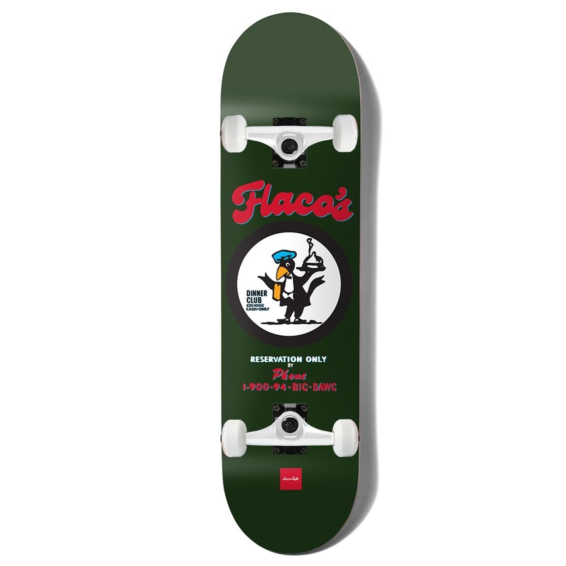 PRODUCT DETAILS Chocolate Perez Flacos コンプリート スケートボード 8.4" x 32"【商品仕様】・ 種別：コンプリート（完成品）・ デッキ幅：8.4インチ（約21.34cm）・ デッキ長：32インチ（約81.28cm）・ ホイールベース：14.2インチ（約36.07cm）・ 素材：北米産メイプル 7層（7-Ply）・ トラック：Core trucks（軽量アルミ製）・ ウィール：52mm 99A・ ベアリング：Amp ABEC 5・ グリップテープ：Black Diamond【特徴】・ ChocolateのプロモデルであるPerez Flacosシリーズのスケートボードコンプリートセットです。・ 専門スタッフによる組み立て済みモデルのため、届いてすぐに使用することが可能です。・ 52mm 99Aのウィールを採用しており、ストリート走行からパークでの滑走まで幅広く対応します。・ 北米産メイプルを使用した耐久性の高いデッキで、初心者から上級者までスキルレベルを問わず使用できます。・ 軽量なアルミ製トラックと回転性能に優れたAmp ABEC 5ベアリングを装備した本格的な構成です。【ご注意】・ 海外並行輸入品のため、付属の説明書がある場合は英語表記となります。 ■ 商品について 海外輸入品（説明書は英語表記の場合あり） ■ ご注意 ・掲載画像は実物に近い色味になるよう調整しておりますが、ご利用の環境により差異が生じる場合があります。・複数店舗で在庫を共有しているため、ご注文後に在庫切れとなる場合がございます。 ■ 納期について お届けの目安を必ずご確認ください。 海外正規ルート仕入れ品 海外ブランド ▼ 海外正規ブランド店 正規代理店 ▼ 当 店 ※本商品は並行輸入品です 製造元は正規品と同一のブランド・メーカーです。当店では海外正規ルートより仕入れた商品を取り扱っております。流通ルートが異なるのみで、商品自体に違いはございません。 ── 当店の商品について ── 正規品のみ取り扱い 海外正規店・正規代理店から商品を直接仕入れ、国内に輸入して販売しております。 日本未入荷・海外限定モデルも多数 日本未入荷・海外限定モデルも多数取り扱っております。サイズ・カラー違いや海外限定で販売された製品など、日本では手に入りにくいアイテムをお届けいたします。 お求めやすい価格の理由 海外市場での価格差や流通ルートの違いにより、国内販売価格よりお求めやすくなっております。品質はそのままに、よりお手頃な価格でお届けいたします。 安心保証 ご使用前に万が一、製品に不具合がございました場合は、交換または商品代金のご返金にて対応させていただきます。商品到着後5日以内にご連絡ください。 ご注意 海外からの輸入品となります。海外輸送のため、外箱に軽微なスレ等がある場合がございますが、商品本体には影響ございません。 ※在庫状況は仕入先の在庫情報をもとに出来る限り正確に表示しておりますが、取寄せ商品のため、タイミングによりご注文後に欠品・キャンセルとなる場合がございます。 お探しの商品がございましたら、お気軽にご相談ください。