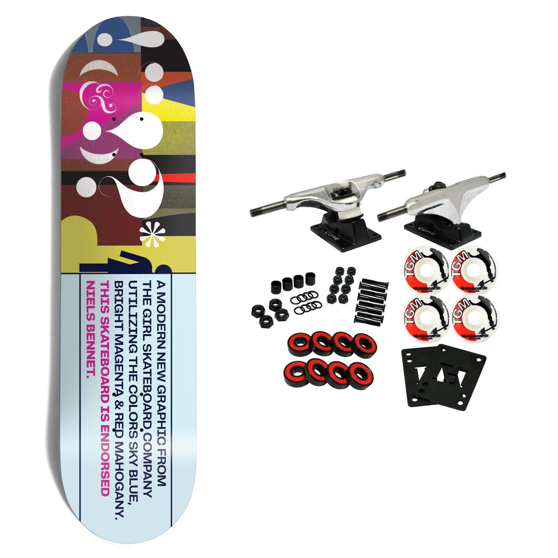 Girl Skateboard Bennett Follies スケートボード コンプリート 8.5インチ G053 Shape スケボー セット