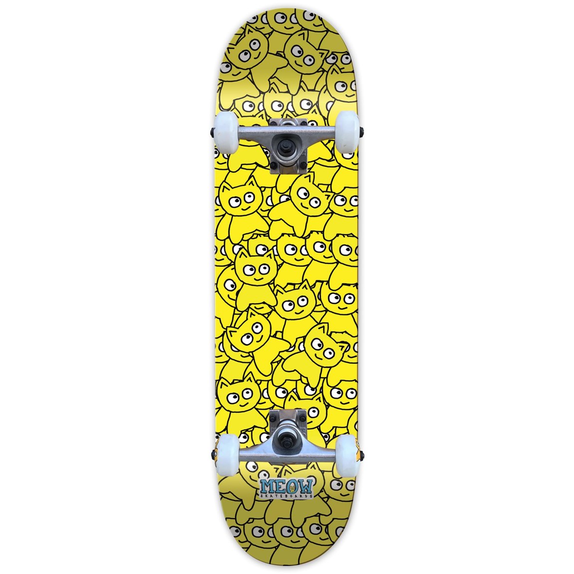 Meow Skateboards Sticker Pile Soft Top Yellow スケートボード コンプリート 6.75インチ キッズ用