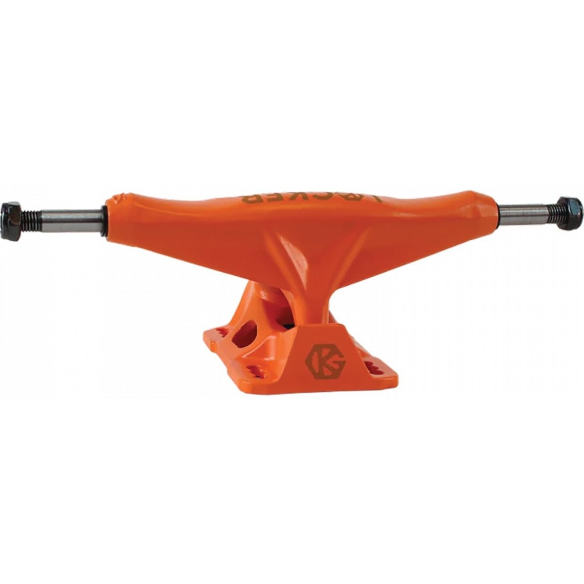 BasqueバスクのGrind King Locker Orange スケートボード トラック 6.75 Hanger 9.5 Axle 1インチハードウェア付 2個セット｜アングル2