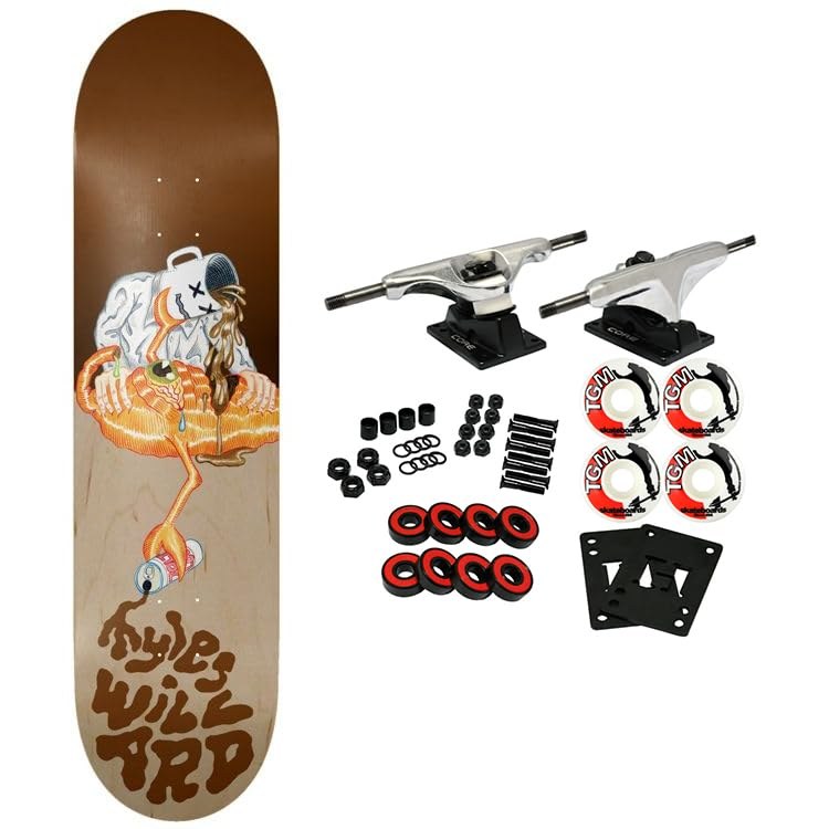 PRODUCT DETAILS Toy Machine Willard Forced Coffee コンプリート スケートボード 8.5インチ x 32インチ【商品仕様】・ 種別：スケートボード コンプリート（要組み立て）・ デッキ幅：8.5インチ（約21.59cm）・ デッキ長さ：32インチ（約81.28cm）・ ホイールベース：14.25インチ（約36.20cm）・ 素材：7層北米産メイプル・ トラック：Coreトラック（アルミ製）・ ウィール：52mm 99A・ ベアリング：Amp ABEC 5・ 対象：全スキルレベル（初心者からプロまで）【特徴】・ 北米産のメイプル材を使用した7層構造のデッキです。・ 軽量で耐久性に優れたアルミ素材のCoreトラックを採用しています。・ ウィールはストリートとパークの両方の走行に適した52mm 99Aを採用しています。・ 低摩擦の合成オイルを使用したABEC 5規格のベアリングを付属しています。・ 各パーツを自身で組み上げる、組み立てキット形式の商品です。【ご注意】・ 海外並行輸入品のため、付属の説明書がある場合は英語表記となります。 ■ 商品について 海外輸入品（説明書は英語表記の場合あり） ■ ご注意 ・掲載画像は実物に近い色味になるよう調整しておりますが、ご利用の環境により差異が生じる場合があります。・複数店舗で在庫を共有しているため、ご注文後に在庫切れとなる場合がございます。 ■ 納期について お届けの目安を必ずご確認ください。 海外正規ルート仕入れ品 海外ブランド ▼ 海外正規ブランド店 正規代理店 ▼ 当 店 ※本商品は並行輸入品です 製造元は正規品と同一のブランド・メーカーです。当店では海外正規ルートより仕入れた商品を取り扱っております。流通ルートが異なるのみで、商品自体に違いはございません。 ── 当店の商品について ── 正規品のみ取り扱い 海外正規店・正規代理店から商品を直接仕入れ、国内に輸入して販売しております。 日本未入荷・海外限定モデルも多数 日本未入荷・海外限定モデルも多数取り扱っております。サイズ・カラー違いや海外限定で販売された製品など、日本では手に入りにくいアイテムをお届けいたします。 お求めやすい価格の理由 海外市場での価格差や流通ルートの違いにより、国内販売価格よりお求めやすくなっております。品質はそのままに、よりお手頃な価格でお届けいたします。 安心保証 ご使用前に万が一、製品に不具合がございました場合は、交換または商品代金のご返金にて対応させていただきます。商品到着後5日以内にご連絡ください。 ご注意 海外からの輸入品となります。海外輸送のため、外箱に軽微なスレ等がある場合がございますが、商品本体には影響ございません。 ※在庫状況は仕入先の在庫情報をもとに出来る限り正確に表示しておりますが、取寄せ商品のため、タイミングによりご注文後に欠品・キャンセルとなる場合がございます。 お探しの商品がございましたら、お気軽にご相談ください。