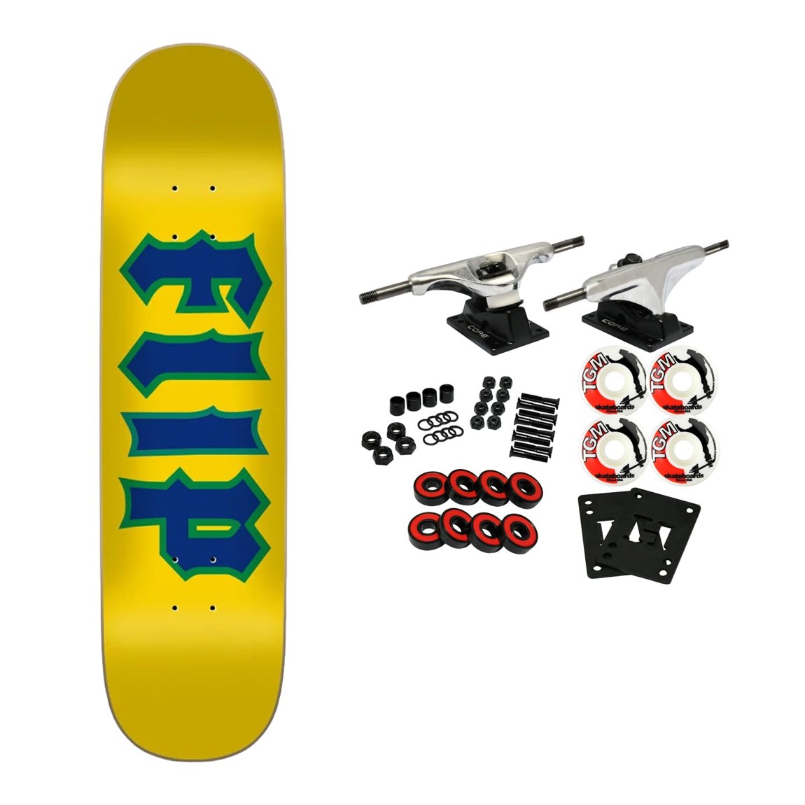 PRODUCT DETAILS Flip Cancelled スケートボード コンプリート 8.4" x 31.73"【商品仕様】・ ブランド：Flip・ 種別：スケートボード コンプリート（組み立てキット）・ デッキサイズ：幅 8.4インチ（約21.3cm）× 長さ 31.73インチ（約80.6cm）・ ホイールベース：14.2インチ（約36.1cm）・ 素材：カナディアンメイプル・ トラック：Core トラック（アルミニウム製）・ ウィール：52mm 99A・ ベアリング：Amp Abec 5・ 備考：デッキトップ面のカラーはアソートのため画像と異なる場合があります【特徴】・ カナダの森林保護区から採取されたメイプル材を使用し、アメリカ国内で製造されているデッキです。・ 初心者からプロまで、あらゆるスキルレベルのライダーに適したプロモデル仕様の形状です。・ 軽量なアルミニウムにスチール製のキングピンを組み合わせた、耐久性のあるCoreトラックを装備しています。・ 52mm 99Aのウィールは、ストリート走行とパークでのトリックの両方に適した硬度とサイズです。・ 本製品は未組み立ての状態で届くため、ご自身でパーツの構成を確認しながら組み立てることが可能です。【ご注意】・ 海外並行輸入品のため、付属の説明書がある場合は英語表記となります。 ■ 商品について 海外輸入品（説明書は英語表記の場合あり） ■ ご注意 ・掲載画像は実物に近い色味になるよう調整しておりますが、ご利用の環境により差異が生じる場合があります。・複数店舗で在庫を共有しているため、ご注文後に在庫切れとなる場合がございます。 ■ 納期について お届けの目安を必ずご確認ください。 海外正規ルート仕入れ品 海外ブランド ▼ 海外正規ブランド店 正規代理店 ▼ 当 店 ※本商品は並行輸入品です 製造元は正規品と同一のブランド・メーカーです。当店では海外正規ルートより仕入れた商品を取り扱っております。流通ルートが異なるのみで、商品自体に違いはございません。 ── 当店の商品について ── 正規品のみ取り扱い 海外正規店・正規代理店から商品を直接仕入れ、国内に輸入して販売しております。 日本未入荷・海外限定モデルも多数 日本未入荷・海外限定モデルも多数取り扱っております。サイズ・カラー違いや海外限定で販売された製品など、日本では手に入りにくいアイテムをお届けいたします。 お求めやすい価格の理由 海外市場での価格差や流通ルートの違いにより、国内販売価格よりお求めやすくなっております。品質はそのままに、よりお手頃な価格でお届けいたします。 安心保証 ご使用前に万が一、製品に不具合がございました場合は、交換または商品代金のご返金にて対応させていただきます。商品到着後5日以内にご連絡ください。 ご注意 海外からの輸入品となります。海外輸送のため、外箱に軽微なスレ等がある場合がございますが、商品本体には影響ございません。 ※在庫状況は仕入先の在庫情報をもとに出来る限り正確に表示しておりますが、取寄せ商品のため、タイミングによりご注文後に欠品・キャンセルとなる場合がございます。 お探しの商品がございましたら、お気軽にご相談ください。