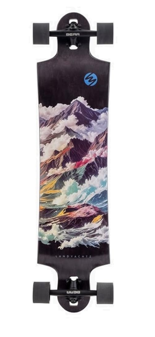 PRODUCT DETAILS Landyachtz Switchblade 40 Atmosphere ロングボード コンプリート 10x40インチ スケートボード【商品仕様】・ 種別：ロングボード コンプリート（完成品）・ サイズ：10 x 40インチ（約25.4cm x 101.6cm）・ トラック：Bear Trucks・ ウィール：Hawgs Wheels・ ベアリング：Bear Bearings・ 構成：組み立て済みセット【特徴】・ デッキが低く設計されたダブルドロップ形状により、重心が下がり走行時の安定性に優れています。・ 前後対称のツインチップ形状を採用しており、フリーライドやスライディング、クルージングなど多用途に対応します。・ BearトラックとHawgsウィールの組み合わせにより、路面の振動を抑えたスムーズな走行が可能です。・ 届いてすぐに滑走が可能な組み立て済みのフルコンプリートセットです。【ご注意】・ 海外並行輸入品のため、付属の説明書がある場合は英語表記となります。 ■ 商品について 海外輸入品（説明書は英語表記の場合あり） ■ ご注意 ・掲載画像は実物に近い色味になるよう調整しておりますが、ご利用の環境により差異が生じる場合があります。・複数店舗で在庫を共有しているため、ご注文後に在庫切れとなる場合がございます。 ■ 納期について お届けの目安を必ずご確認ください。 海外正規ルート仕入れ品 海外ブランド ▼ 海外正規ブランド店 正規代理店 ▼ 当 店 ※本商品は並行輸入品です 製造元は正規品と同一のブランド・メーカーです。当店では海外正規ルートより仕入れた商品を取り扱っております。流通ルートが異なるのみで、商品自体に違いはございません。 ── 当店の商品について ── 正規品のみ取り扱い 海外正規店・正規代理店から商品を直接仕入れ、国内に輸入して販売しております。 日本未入荷・海外限定モデルも多数 日本未入荷・海外限定モデルも多数取り扱っております。サイズ・カラー違いや海外限定で販売された製品など、日本では手に入りにくいアイテムをお届けいたします。 お求めやすい価格の理由 海外市場での価格差や流通ルートの違いにより、国内販売価格よりお求めやすくなっております。品質はそのままに、よりお手頃な価格でお届けいたします。 安心保証 ご使用前に万が一、製品に不具合がございました場合は、交換または商品代金のご返金にて対応させていただきます。商品到着後5日以内にご連絡ください。 ご注意 海外からの輸入品となります。海外輸送のため、外箱に軽微なスレ等がある場合がございますが、商品本体には影響ございません。 ※在庫状況は仕入先の在庫情報をもとに出来る限り正確に表示しておりますが、取寄せ商品のため、タイミングによりご注文後に欠品・キャンセルとなる場合がございます。 お探しの商品がございましたら、お気軽にご相談ください。
