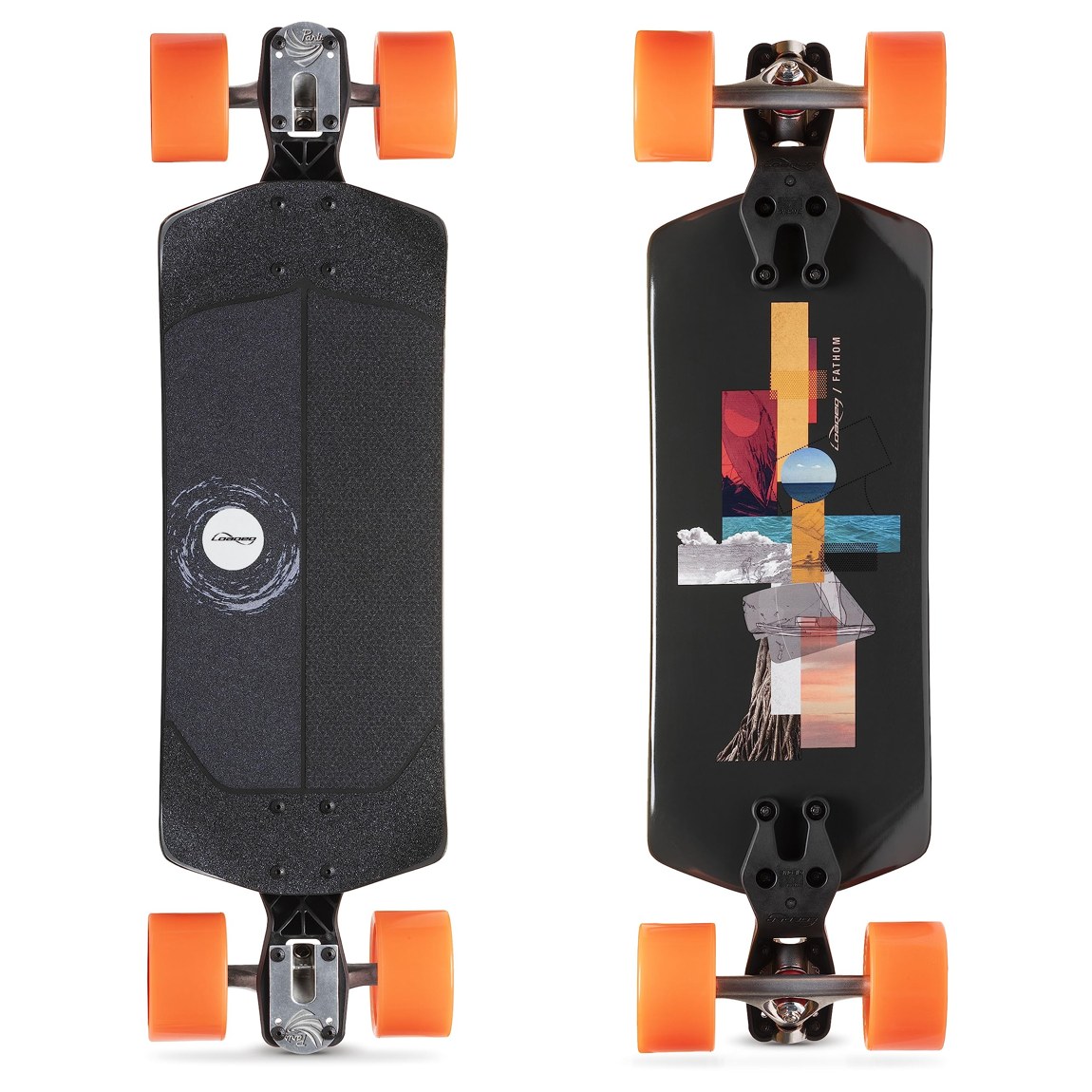 PRODUCT DETAILS Loaded Boards Fathom ロングボード スケートボード コンプリート 105mm Dad Bod Wheels Paris 150 Trucks【商品仕様】・ 種別：ロングボード（完成品）・ デッキ素材：8層メイプル・ トラック：Paris 150mm 50°・ ウィール：Loaded Dad Bod 105mm 80a・ マウントシステム：Loaded Zee Bracket・ 構成：デッキ、トラック、ウィール、ベアリング、グリップテープ（組み立て済み）【特徴】・ 独自のZee Bracketマウントシステムを採用し、低重心で安定した走行と快適なプッシュを可能にしたモデルです。・ 105mmの大型ウィール「Dad Bod」を搭載し、路面の凹凸に影響されにくく、高い速度維持性能を発揮します。・ 8層のメイプル構造にわずかなキャンバーを加えることで、路面からの振動を緩和するサスペンションのような役割を果たします。・ デッキの四隅が反り上がった形状により、足の位置を確実にホールドし、ウィールバイトのリスクを低減しています。・ 都市部での移動や通勤、長距離のクルージングに適した走破性と操作性を兼ね備えています。【ご注意】・ 海外並行輸入品のため、付属の説明書がある場合は英語表記となります。 ■ 商品について 海外輸入品（説明書は英語表記の場合あり） ■ ご注意 ・掲載画像は実物に近い色味になるよう調整しておりますが、ご利用の環境により差異が生じる場合があります。・複数店舗で在庫を共有しているため、ご注文後に在庫切れとなる場合がございます。 ■ 納期について お届けの目安を必ずご確認ください。 海外正規ルート仕入れ品 海外ブランド ▼ 海外正規ブランド店 正規代理店 ▼ 当 店 ※本商品は並行輸入品です 製造元は正規品と同一のブランド・メーカーです。当店では海外正規ルートより仕入れた商品を取り扱っております。流通ルートが異なるのみで、商品自体に違いはございません。 ── 当店の商品について ── 正規品のみ取り扱い 海外正規店・正規代理店から商品を直接仕入れ、国内に輸入して販売しております。 日本未入荷・海外限定モデルも多数 日本未入荷・海外限定モデルも多数取り扱っております。サイズ・カラー違いや海外限定で販売された製品など、日本では手に入りにくいアイテムをお届けいたします。 お求めやすい価格の理由 海外市場での価格差や流通ルートの違いにより、国内販売価格よりお求めやすくなっております。品質はそのままに、よりお手頃な価格でお届けいたします。 安心保証 ご使用前に万が一、製品に不具合がございました場合は、交換または商品代金のご返金にて対応させていただきます。商品到着後5日以内にご連絡ください。 ご注意 海外からの輸入品となります。海外輸送のため、外箱に軽微なスレ等がある場合がございますが、商品本体には影響ございません。 ※在庫状況は仕入先の在庫情報をもとに出来る限り正確に表示しておりますが、取寄せ商品のため、タイミングによりご注文後に欠品・キャンセルとなる場合がございます。 お探しの商品がございましたら、お気軽にご相談ください。