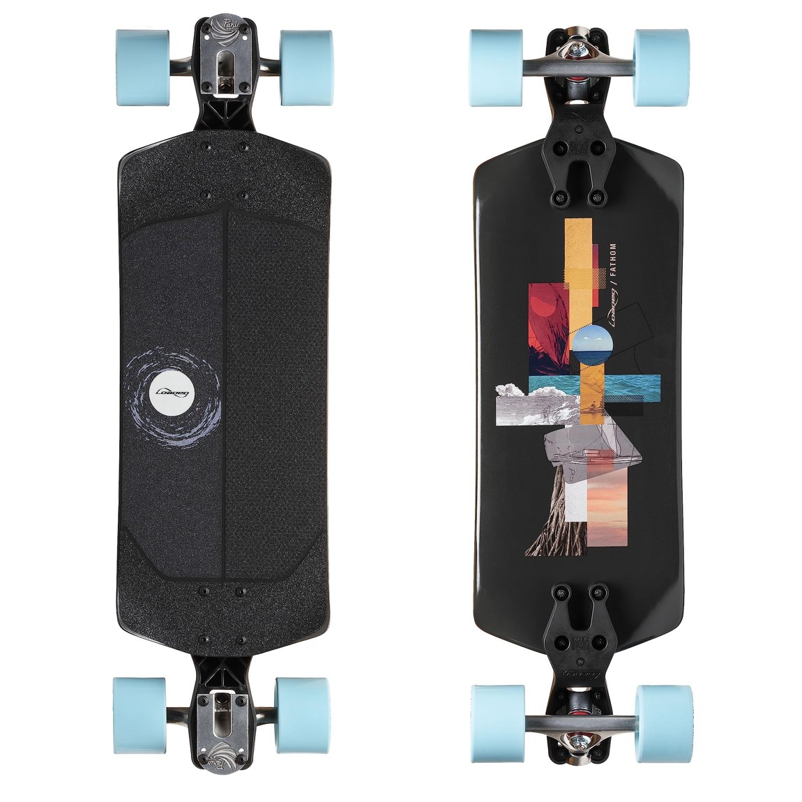 PRODUCT DETAILS Loaded Boards Fathom ロングボード コンプリート スケートボード 85mm Caguama 77a Paris 150【商品仕様】・ 種別：ロングボード コンプリート（完成品）・ デッキ素材：8層メイプル・ デッキサイズ：幅約9.25インチ（約23.5cm）・ トラック：Paris 150mm 50°・ ウィール：85mm Caguama 77a Blue・ マウントシステム：Loaded Zee Bracket【特徴】・ Loaded Zee Bracketトラックマウントシステムを採用し、低重心で安定した走行と容易なプッシュを可能にします。・ 85mmの大型ウィール「Caguama」を搭載しており、高い巡航速度の維持と路面の凹凸に対する走破性を備えています。・ 8層のメイプル構造にわずかなキャンバーを加えることで、路面からの振動を軽減するサスペンション効果を発揮します。・ デッキのコーナーを持ち上げた形状により、足元のホールド感を高めつつウィールバイトのリスクを低減しています。・ 都市部でのクルージングや長距離の移動、通勤・通学に適した機動力と安定性を兼ね備えた設計です。【ご注意】・ 海外並行輸入品のため、付属の説明書がある場合は英語表記となります。 ■ 商品について 海外輸入品（説明書は英語表記の場合あり） ■ ご注意 ・掲載画像は実物に近い色味になるよう調整しておりますが、ご利用の環境により差異が生じる場合があります。・複数店舗で在庫を共有しているため、ご注文後に在庫切れとなる場合がございます。 ■ 納期について お届けの目安を必ずご確認ください。 海外正規ルート仕入れ品 海外ブランド ▼ 海外正規ブランド店 正規代理店 ▼ 当 店 ※本商品は並行輸入品です 製造元は正規品と同一のブランド・メーカーです。当店では海外正規ルートより仕入れた商品を取り扱っております。流通ルートが異なるのみで、商品自体に違いはございません。 ── 当店の商品について ── 正規品のみ取り扱い 海外正規店・正規代理店から商品を直接仕入れ、国内に輸入して販売しております。 日本未入荷・海外限定モデルも多数 日本未入荷・海外限定モデルも多数取り扱っております。サイズ・カラー違いや海外限定で販売された製品など、日本では手に入りにくいアイテムをお届けいたします。 お求めやすい価格の理由 海外市場での価格差や流通ルートの違いにより、国内販売価格よりお求めやすくなっております。品質はそのままに、よりお手頃な価格でお届けいたします。 安心保証 ご使用前に万が一、製品に不具合がございました場合は、交換または商品代金のご返金にて対応させていただきます。商品到着後5日以内にご連絡ください。 ご注意 海外からの輸入品となります。海外輸送のため、外箱に軽微なスレ等がある場合がございますが、商品本体には影響ございません。 ※在庫状況は仕入先の在庫情報をもとに出来る限り正確に表示しておりますが、取寄せ商品のため、タイミングによりご注文後に欠品・キャンセルとなる場合がございます。 お探しの商品がございましたら、お気軽にご相談ください。