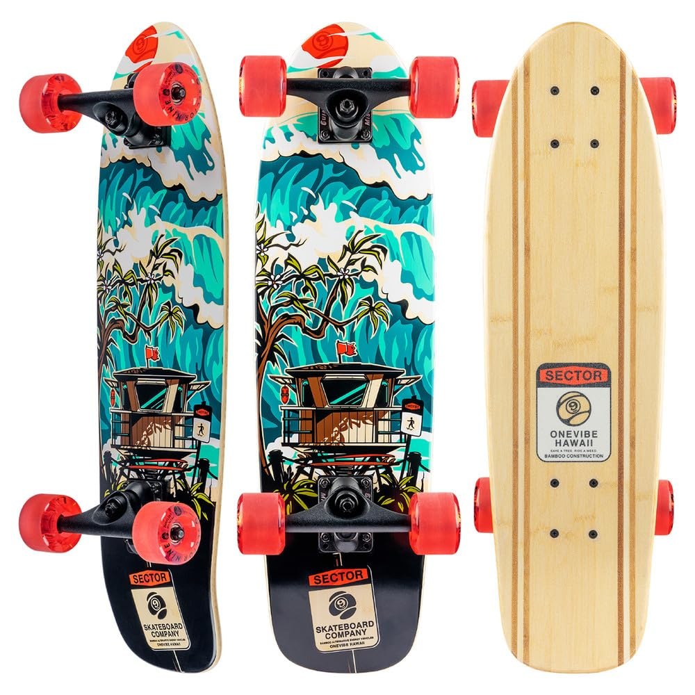 PRODUCT DETAILS Sector 9 Bambino Shorebreak スケートボード クルーザー 26.5インチ 完成品【商品仕様】・ 種別：スケートボード（クルーザー）・ 全長：26.5インチ（約67.3cm）・ 幅：7.5インチ（約19.1cm）・ ホイールベース：14.0インチ（約35.6cm）・ デッキ素材：5プライ バンブー（竹材）・ トラック：8.375インチ Gullwing Mission Trucks・ ウィール：61mm 78a Nineballs・ ベアリング：ABEC 5 Greaseball Bearings・ 構成：完成品（コンプリートセット）【特徴】・ 5層のバンブー材を使用した、しなやかさと耐久性を併せ持つデッキです。・ アーティストのKenny Vidinich（One Vibe Creative Studios）によるグラフィックを採用しています。・ 操作性を高めるキックテール形状を採用しており、街乗りから軽快なクルージングまで幅広く対応します。・ 柔らかめの61mmウィールを装備しており、路面の振動を軽減しスムーズな走行が可能です。【ご注意】・ 海外並行輸入品のため、付属の説明書がある場合は英語表記となります。 ■ 商品について 海外輸入品（説明書は英語表記の場合あり） ■ ご注意 ・掲載画像は実物に近い色味になるよう調整しておりますが、ご利用の環境により差異が生じる場合があります。・複数店舗で在庫を共有しているため、ご注文後に在庫切れとなる場合がございます。 ■ 納期について お届けの目安を必ずご確認ください。 海外正規ルート仕入れ品 海外ブランド ▼ 海外正規ブランド店 正規代理店 ▼ 当 店 ※本商品は並行輸入品です 製造元は正規品と同一のブランド・メーカーです。当店では海外正規ルートより仕入れた商品を取り扱っております。流通ルートが異なるのみで、商品自体に違いはございません。 ── 当店の商品について ── 正規品のみ取り扱い 海外正規店・正規代理店から商品を直接仕入れ、国内に輸入して販売しております。 日本未入荷・海外限定モデルも多数 日本未入荷・海外限定モデルも多数取り扱っております。サイズ・カラー違いや海外限定で販売された製品など、日本では手に入りにくいアイテムをお届けいたします。 お求めやすい価格の理由 海外市場での価格差や流通ルートの違いにより、国内販売価格よりお求めやすくなっております。品質はそのままに、よりお手頃な価格でお届けいたします。 安心保証 ご使用前に万が一、製品に不具合がございました場合は、交換または商品代金のご返金にて対応させていただきます。商品到着後5日以内にご連絡ください。 ご注意 海外からの輸入品となります。海外輸送のため、外箱に軽微なスレ等がある場合がございますが、商品本体には影響ございません。 ※在庫状況は仕入先の在庫情報をもとに出来る限り正確に表示しておりますが、取寄せ商品のため、タイミングによりご注文後に欠品・キャンセルとなる場合がございます。 お探しの商品がございましたら、お気軽にご相談ください。