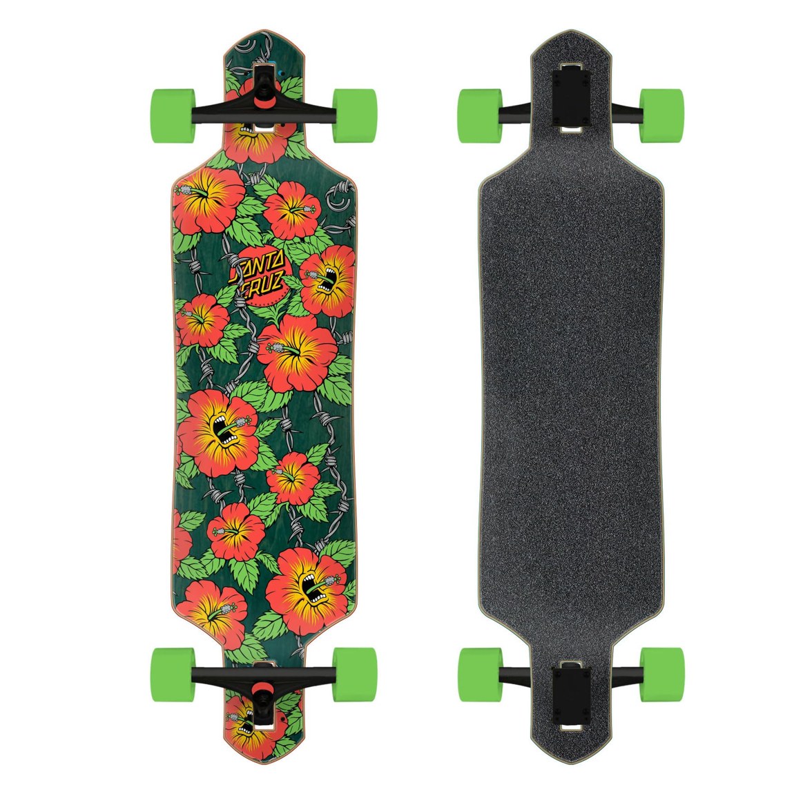 PRODUCT DETAILS SANTA CRUZ Screaming Hibiscus ロングボード クルーザー 9.0in x 36in スケートボード【商品仕様】・ 種別：ロングボード クルーザー・ デッキサイズ：9.0in x 36in（約22.86cm x 91.44cm）・ デッキ素材：9層メイプル・ トラック：Bullet 180mm リバースキングピントラック・ ウィール：66mm 78a Santa Cruz Slime Balls・ 構造：ドロップスルー【特徴】・ デッキの高さを抑えるドロップスルー構造を採用しており、重心が低く安定した走行が可能です。・ 9層のメイプル材を使用したデッキは耐久性が高く、スポットグロス加工のグラフィックが施されています。・ Bullet 180mmのリバースキングピントラックを装備し、スムーズなターン性能を実現しています。・ 66mm 78aのソフトウィールを搭載しており、路面状況を問わず滑らかなクルージングが楽しめます。【ご注意】・ 海外並行輸入品のため、付属の説明書がある場合は英語表記となります。 ■ 商品について 海外輸入品（説明書は英語表記の場合あり） ■ ご注意 ・掲載画像は実物に近い色味になるよう調整しておりますが、ご利用の環境により差異が生じる場合があります。・複数店舗で在庫を共有しているため、ご注文後に在庫切れとなる場合がございます。 ■ 納期について お届けの目安を必ずご確認ください。 海外正規ルート仕入れ品 海外ブランド ▼ 海外正規ブランド店 正規代理店 ▼ 当 店 ※本商品は並行輸入品です 製造元は正規品と同一のブランド・メーカーです。当店では海外正規ルートより仕入れた商品を取り扱っております。流通ルートが異なるのみで、商品自体に違いはございません。 ── 当店の商品について ── 正規品のみ取り扱い 海外正規店・正規代理店から商品を直接仕入れ、国内に輸入して販売しております。 日本未入荷・海外限定モデルも多数 日本未入荷・海外限定モデルも多数取り扱っております。サイズ・カラー違いや海外限定で販売された製品など、日本では手に入りにくいアイテムをお届けいたします。 お求めやすい価格の理由 海外市場での価格差や流通ルートの違いにより、国内販売価格よりお求めやすくなっております。品質はそのままに、よりお手頃な価格でお届けいたします。 安心保証 ご使用前に万が一、製品に不具合がございました場合は、交換または商品代金のご返金にて対応させていただきます。商品到着後5日以内にご連絡ください。 ご注意 海外からの輸入品となります。海外輸送のため、外箱に軽微なスレ等がある場合がございますが、商品本体には影響ございません。 ※在庫状況は仕入先の在庫情報をもとに出来る限り正確に表示しておりますが、取寄せ商品のため、タイミングによりご注文後に欠品・キャンセルとなる場合がございます。 お探しの商品がございましたら、お気軽にご相談ください。