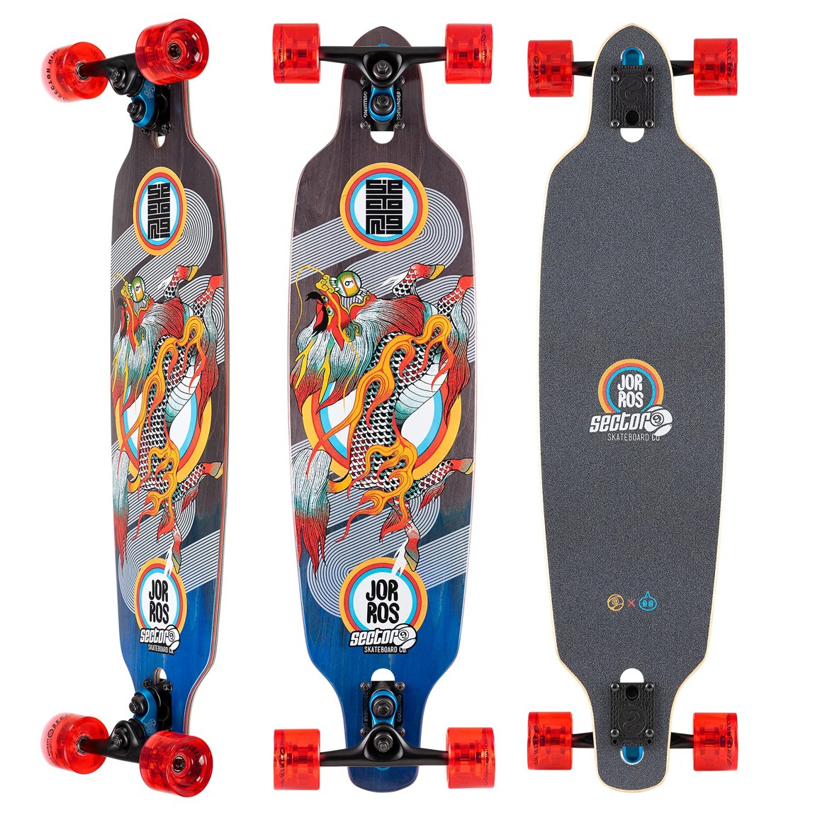 Sector 9 Kirin Fractal Drop Thru ロングボード スケートボード コンプリート 9x3...