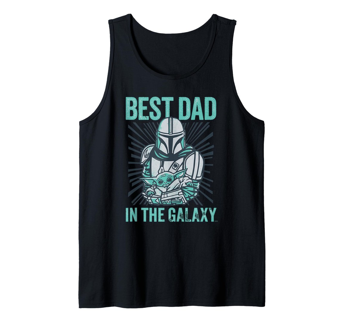 スターウォーズ マンダロリアン The Mandalorian グローグー Grogu 銀河で最高の父親 Best Dad in the Galaxy タンクトップ メンズ