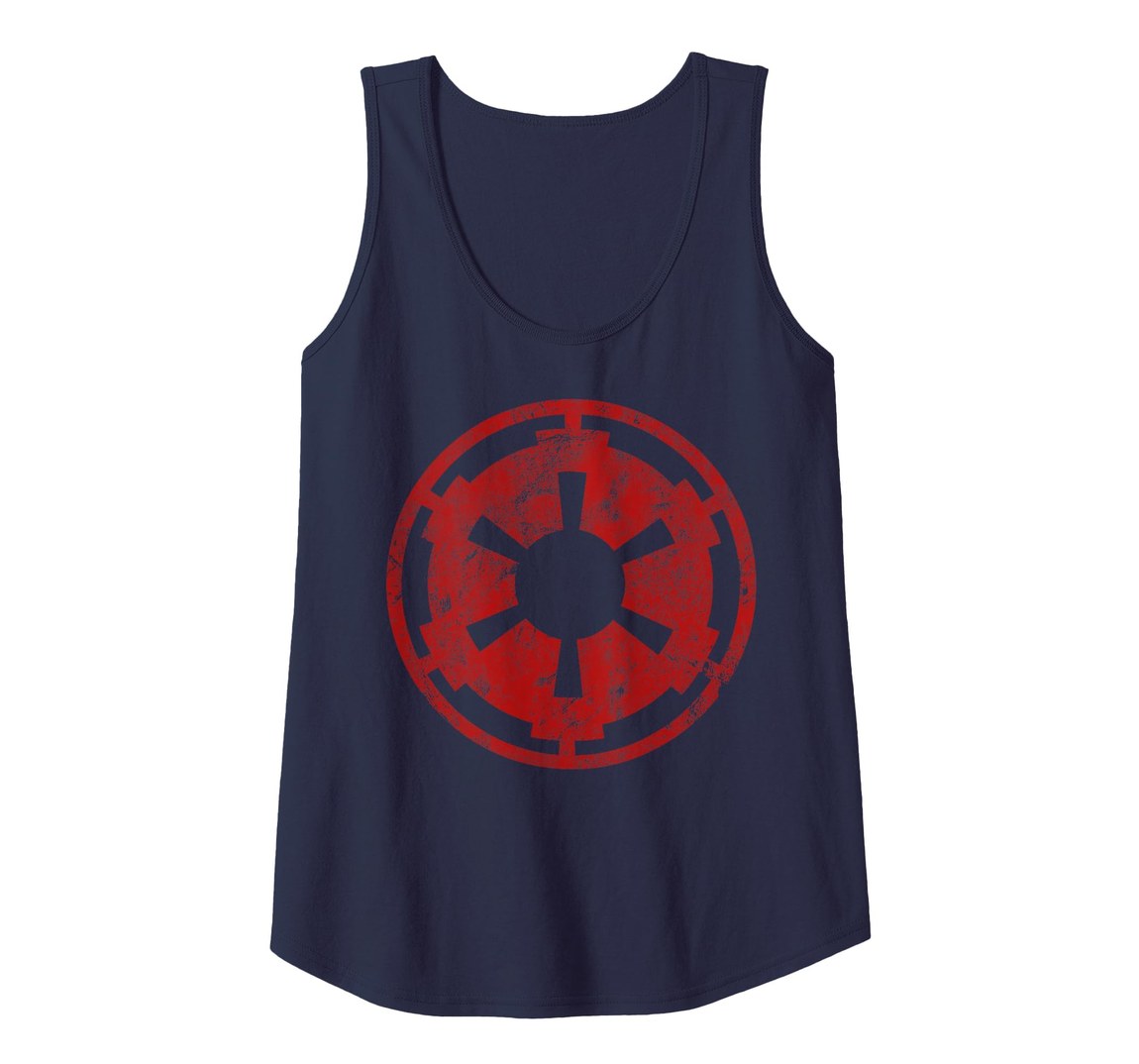 スターウォーズ Star Wars 銀河帝国軍 帝国軍エンブレム ロゴ 赤い紋章 タンクトップ ノースリーブ【商品情報】・ ブランド: スター・ウォーズ 公式ライセンス・ デザイン: 銀河帝国軍 エンブレム ロゴ・ アイテム種別: タンクトップ・ カラー: ネイビーブルー【特徴】・ 銀河帝国軍の象徴的なエンブレムを中央に大きく配置した公式ライセンスデザインです。・ 鮮やかなレッドカラーの紋章が、落ち着いたネイビーのボディに映える配色となっています。・ 性別を問わず幅広いファンに親しまれるクラシックなシルエットのタンクトップです。・ 襟ぐりや裾口は二本針縫製（ダブルステッチ）で仕上げられた、軽量で動きやすい仕様です。・ スター・ウォーズの映画シリーズを象徴するアイコニックなグラフィックを採用しています。■ サイズ表（着用者の身体サイズ目安・1インチ=約2.54cm換算）※海外(米国)規格です。ゆとりを含むため普段のサイズより1つ下を選ぶ方もいます。【レディース】サイズバストウエストXS84〜86cm64〜66cmS89〜91cm69〜71cmM94〜97cm74〜76cmL99〜104cm79〜84cmXL107〜112cm86〜91cmXXL(2XL)114〜122cm94〜102cm※モニター環境により色味が実物と異なる場合があります。海外倉庫からの入荷のためお届けまでお時間をいただきます。※サイズについて海外規格のため、ご注文前に上記サイズ表を必ずご確認ください。サイズ選び間違いによる交換・返品はお受けできません。