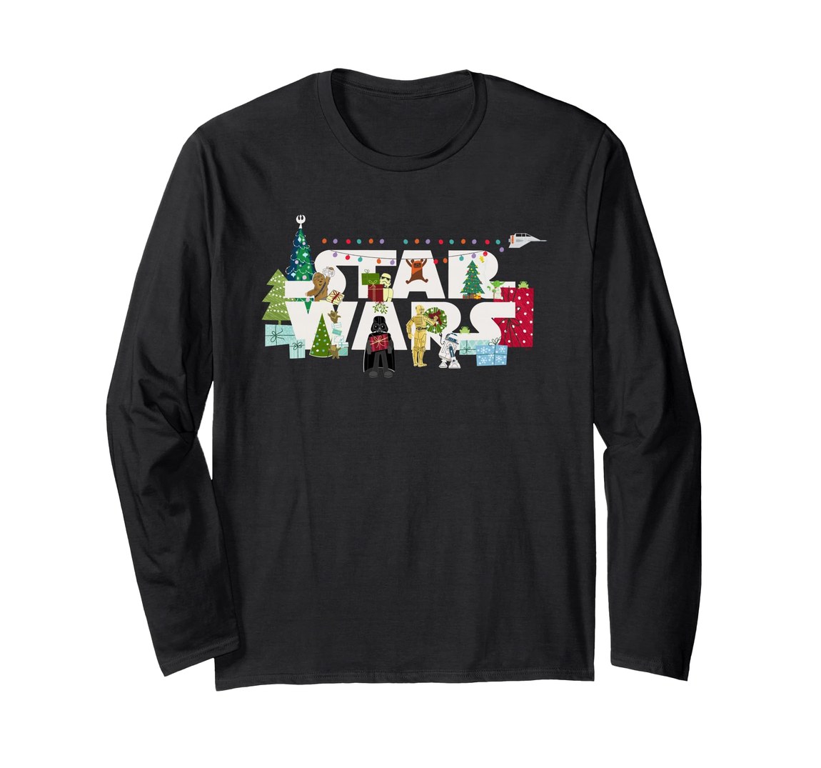 スターウォーズ Star Wars クリスマス ロゴ ホリデー セレブレーション キャラクター ダース・ベイダー ヨーダ ロングTシャツ 長袖【商品情報】・ ブランド: スターウォーズ公式ライセンス・ デザイン: クリスマス ロゴ ホリデー セレブレーション・ アイテム種別: ロングTシャツ【特徴】・ スターウォーズのクラシックロゴを中心に、クリスマスツリーやライト、たくさんのプレゼントをあしらった華やかなホリデーシーズンのデザインです。・ ダース・ベイダー、ストームトルーパー、R2-D2、C-3PO、チューバッカ、ヨーダ、ウィケットとイウォークたちがデコレーションを楽しむ様子が描かれています。・ クリスマスギフトとしてだけでなく、ディズニーランドやウォルト・ディズニー・ワールドへの冬の旅行にも最適な公式ライセンスアイテムです。・ 友人や家族とマッチングコーディネートを楽しめる、パーティーやイベントにぴったりの長袖Tシャツです。■ サイズ表（着用者の身体サイズ目安・1インチ=約2.54cm換算）※海外(米国)規格です。ゆとりを含むため普段のサイズより1つ下を選ぶ方もいます。【ユニセックス】サイズ胸囲ウエストS89〜94cm74〜79cmM97〜102cm81〜86cmL107〜112cm91〜97cmXL117〜122cm102〜107cmXXL(2XL)127〜132cm112〜117cm3XL137〜142cm122〜127cm※モニター環境により色味が実物と異なる場合があります。海外倉庫からの入荷のためお届けまでお時間をいただきます。※サイズについて海外規格のため、ご注文前に上記サイズ表を必ずご確認ください。サイズ選び間違いによる交換・返品はお受けできません。