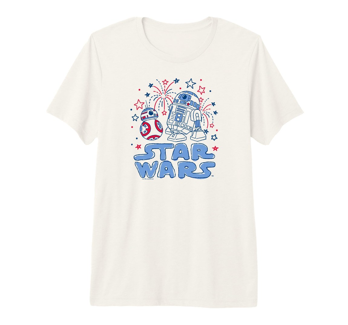 スターウォーズ R2-D2 BB-8 ドロイド アメリカーナ 独立記念日 デザイン Tシャツ 半袖