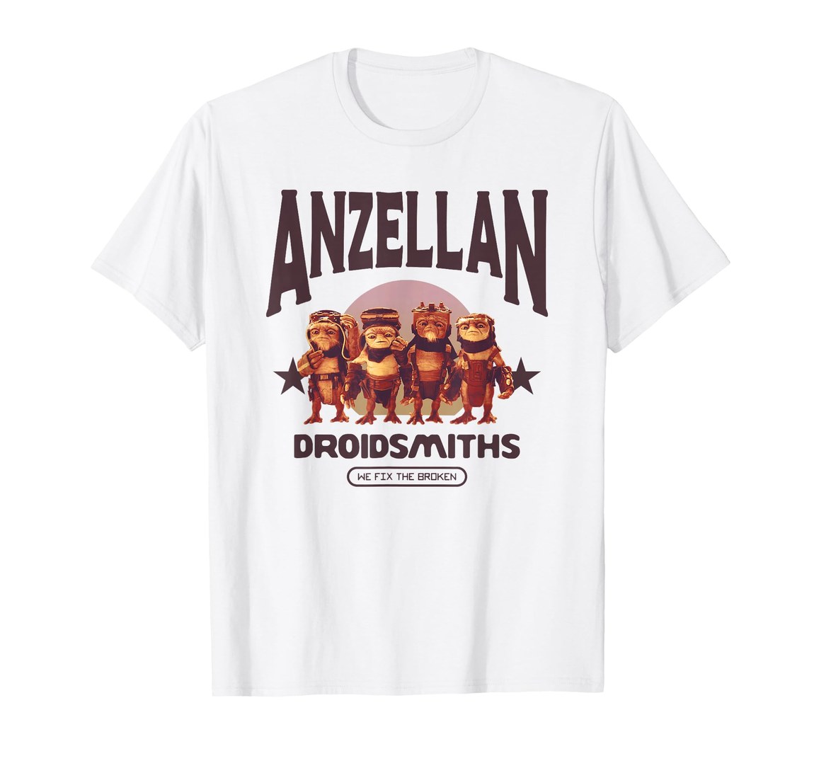 スターウォーズ マンダロリアン The Mandalorian グローグー Grogu アンゼラン・ドロイドスミス Anzellan Droidsmith デザイン Tシャツ 半袖