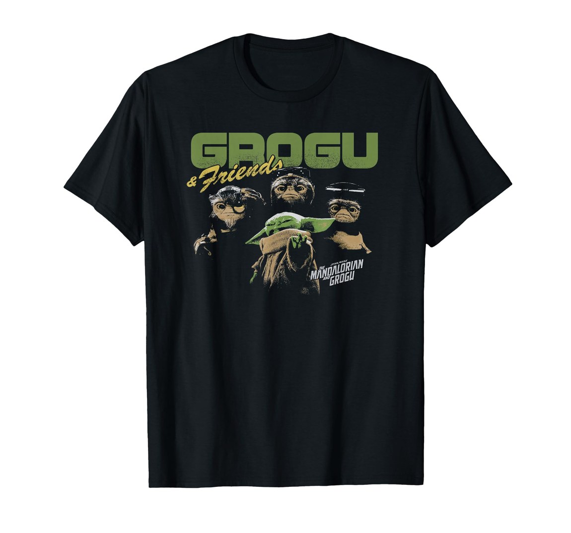 スターウォーズ マンダロリアン The Mandalorian グローグー Grogu アンゼラン Anzellan フレンズ レトロ デザイン Tシャツ 半袖