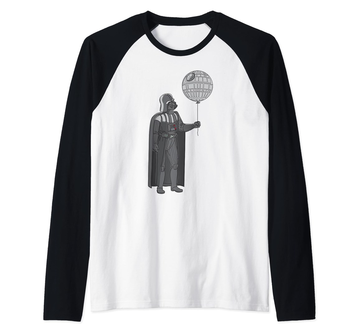 スターウォーズ ダース・ベイダー デス・スター 風船 ラグラン Tシャツ Darth Vader Death Star Balloon Raglan Baseball Tee 半袖