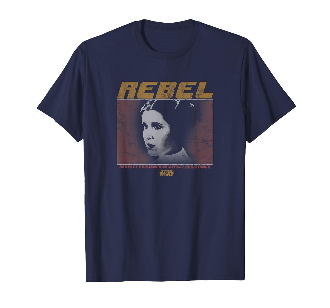 スターウォーズ プリンセス・レイア Princess Leia Rebel Respect Existence フロント・バックプリント Tシャツ 半袖 メンズ