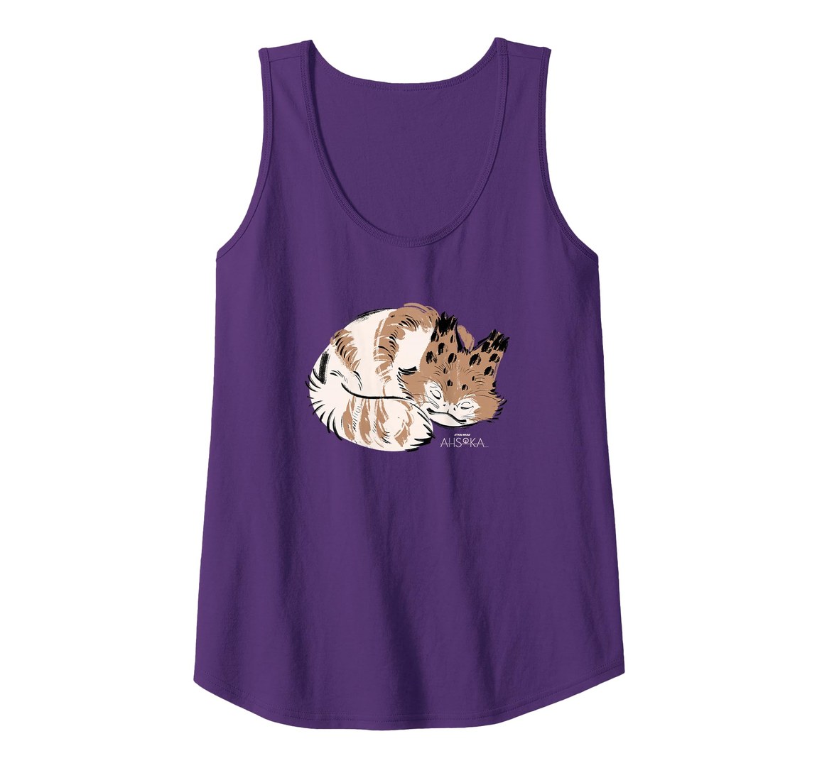 スターウォーズ アソーカ Ahsoka サビーヌ・レン ロス＝キャット Loth-Cat 眠る姿 墨絵デザイン タンクトップ ノースリーブ【商品情報】・ ブランド: スターウォーズ公式ライセンス・ デザイン: ロス＝キャット 墨絵アート・ アイテム種別: タンクトップ・ 作品名: アソーカ (Ahsoka)【特徴】・ ディズニープラスで配信中の実写ドラマ『アソーカ』に登場する、サビーヌ・レンの愛らしいロス＝キャットをフィーチャーした公式ライセンスアイテムです。・ 日本の伝統的な墨絵にインスパイアされた情緒的なタッチで、丸まって眠るロス＝キャットの姿が魅力的に描かれています。・ デザイン内には作品タイトルのロゴがあしらわれ、スタイリッシュな雰囲気を演出しています。・ スター・ウォーズファンやアソーカ・タノファンへのギフト、または「スター・ウォーズ：ギャラクシーズ・エッジ」へのお出かけ用としても最適です。■ サイズ表（着用者の身体サイズ目安・1インチ=約2.54cm換算）※海外(米国)規格です。ゆとりを含むため普段のサイズより1つ下を選ぶ方もいます。【メンズ】サイズ胸囲ウエストS89〜94cm74〜79cmM97〜102cm81〜86cmL107〜112cm91〜97cmXL117〜122cm102〜107cmXXL(2XL)127〜132cm112〜117cm3XL137〜142cm122〜127cm【レディース】サイズバストウエストXS84〜86cm64〜66cmS89〜91cm69〜71cmM94〜97cm74〜76cmL99〜104cm79〜84cmXL107〜112cm86〜91cmXXL(2XL)114〜122cm94〜102cm※モニター環境により色味が実物と異なる場合があります。海外倉庫からの入荷のためお届けまでお時間をいただきます。※サイズについて海外規格のため、ご注文前に上記サイズ表を必ずご確認ください。サイズ選び間違いによる交換・返品はお受けできません。