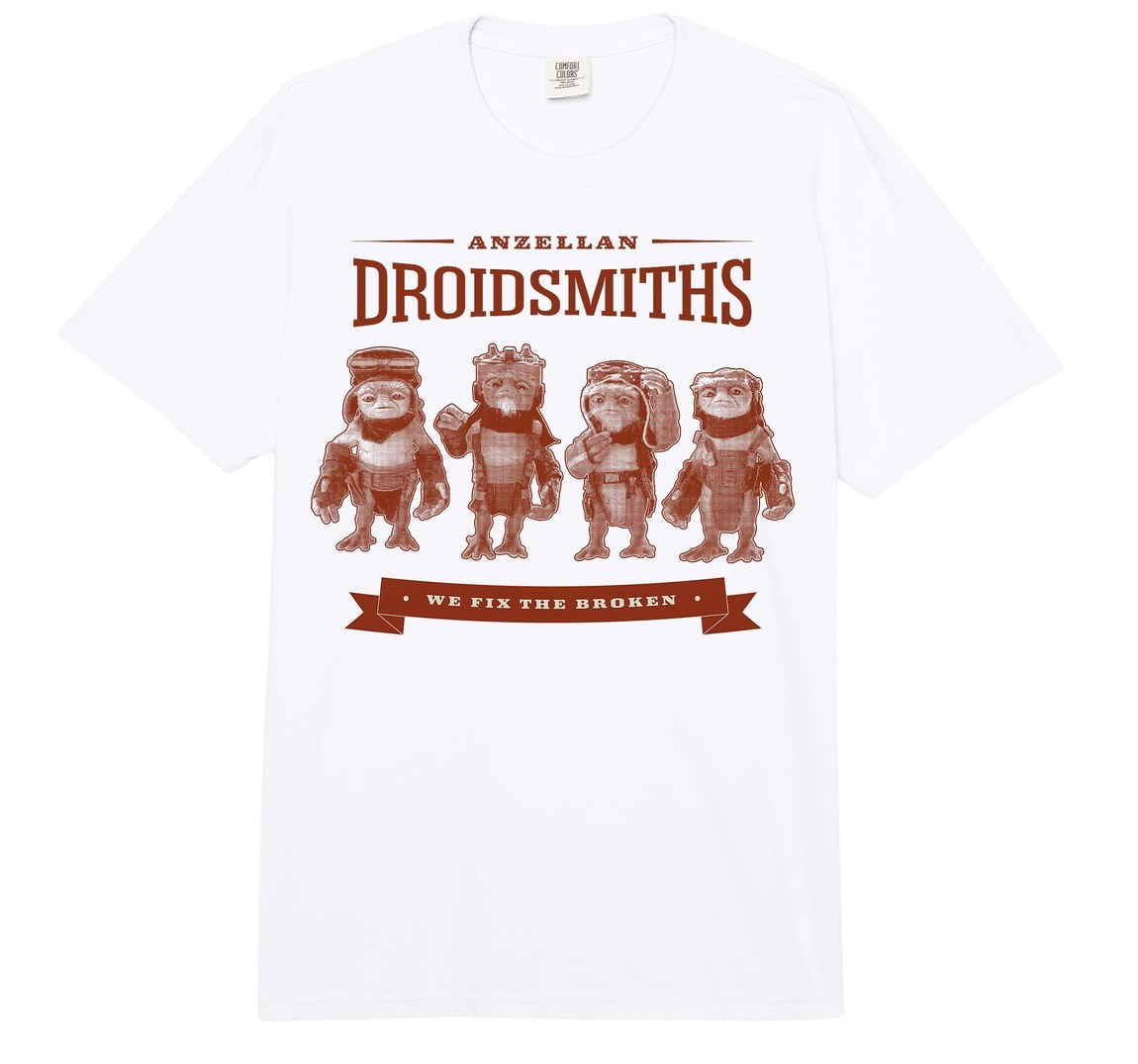 スターウォーズ マンダロリアン The Mandalorian グローグー Grogu アンゼラン・ドロイドスミス Anzellan Droidsmith デザイン Tシャツ 半袖 ユニセックス