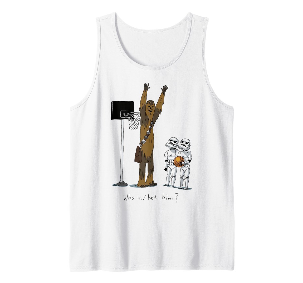 スターウォーズ チューバッカ Chewbacca バスケットボール Who Invited Him デザイン タンクトップ